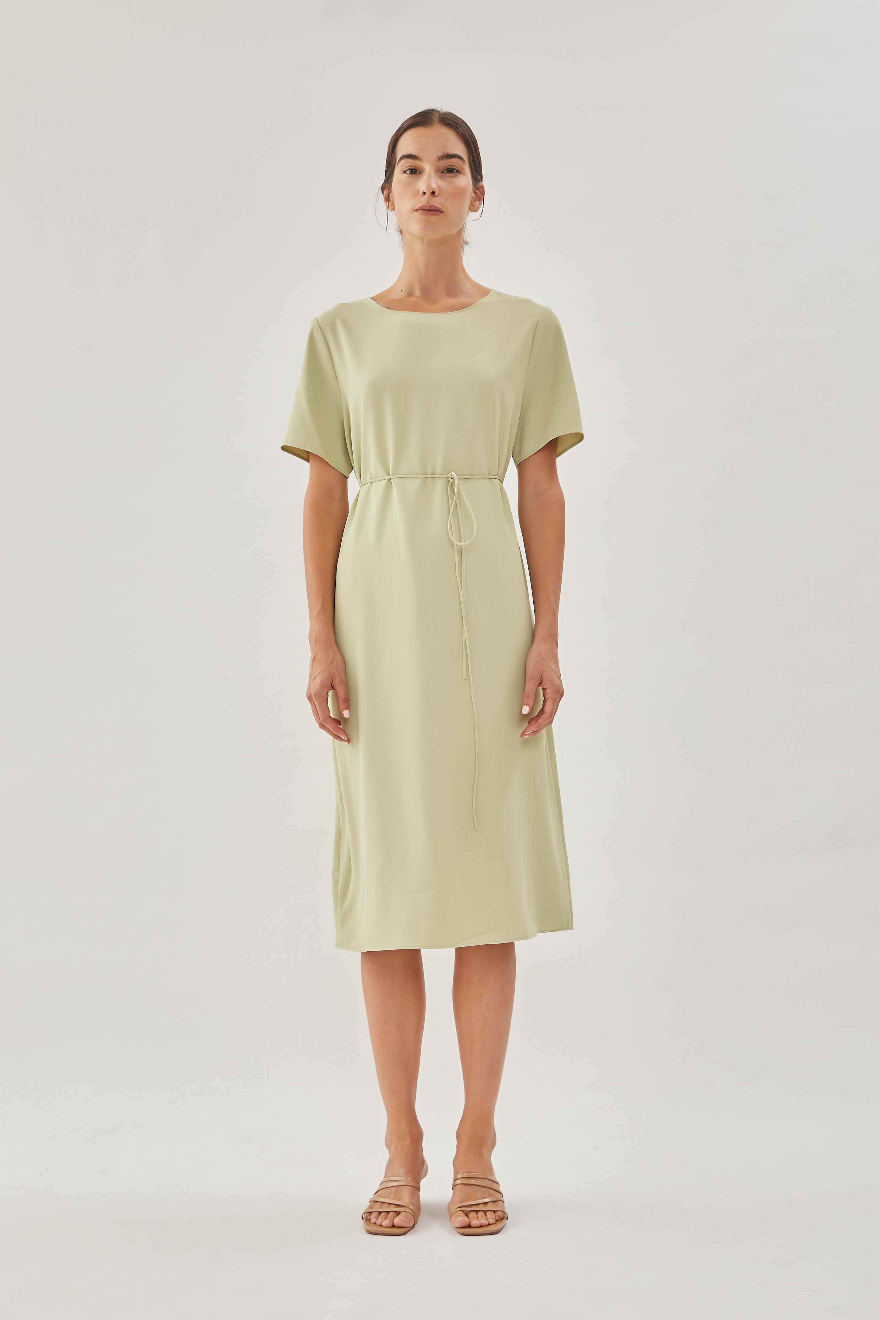 Midi Shift Dress in Soft Green