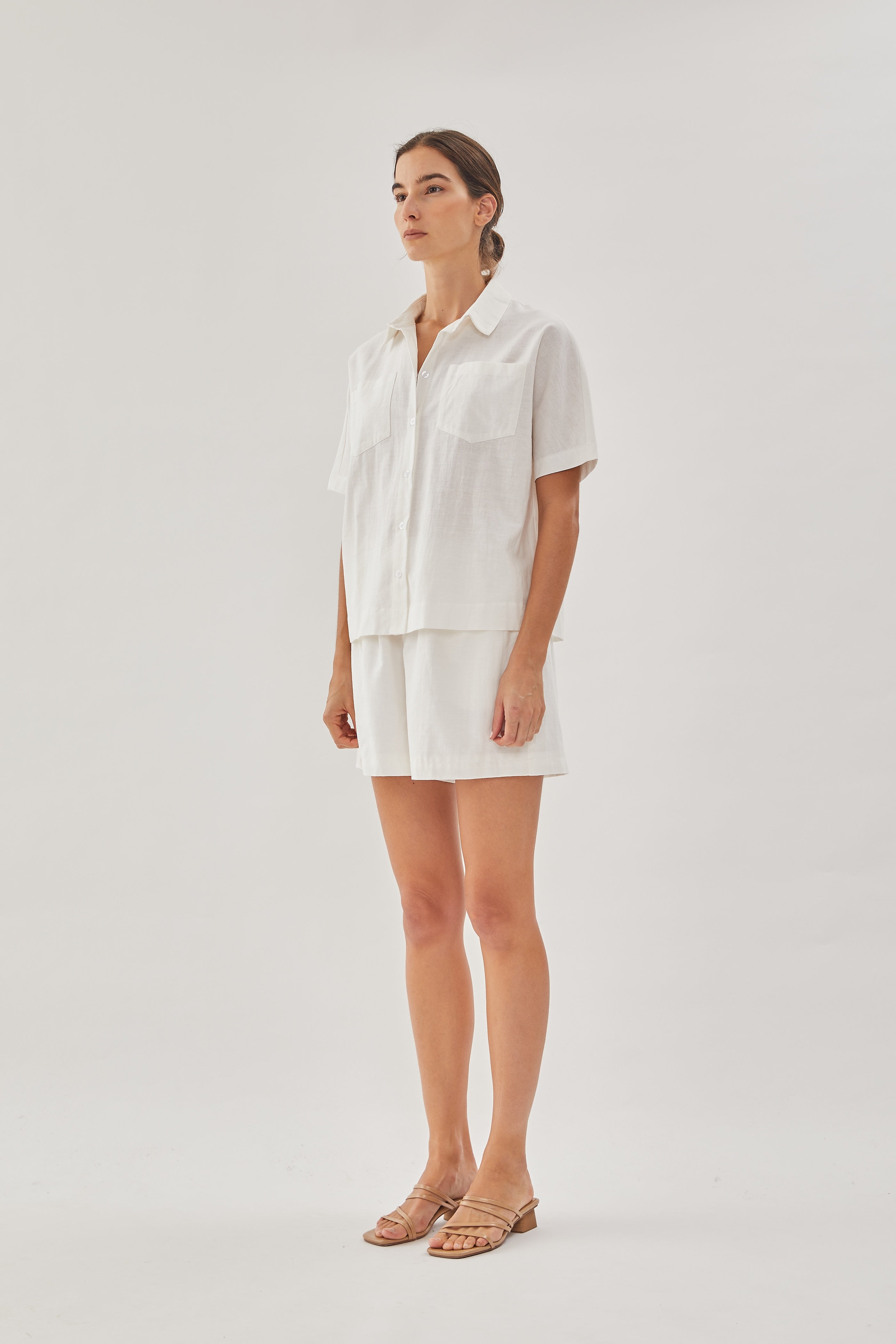 Linen Pocket Shirt in White