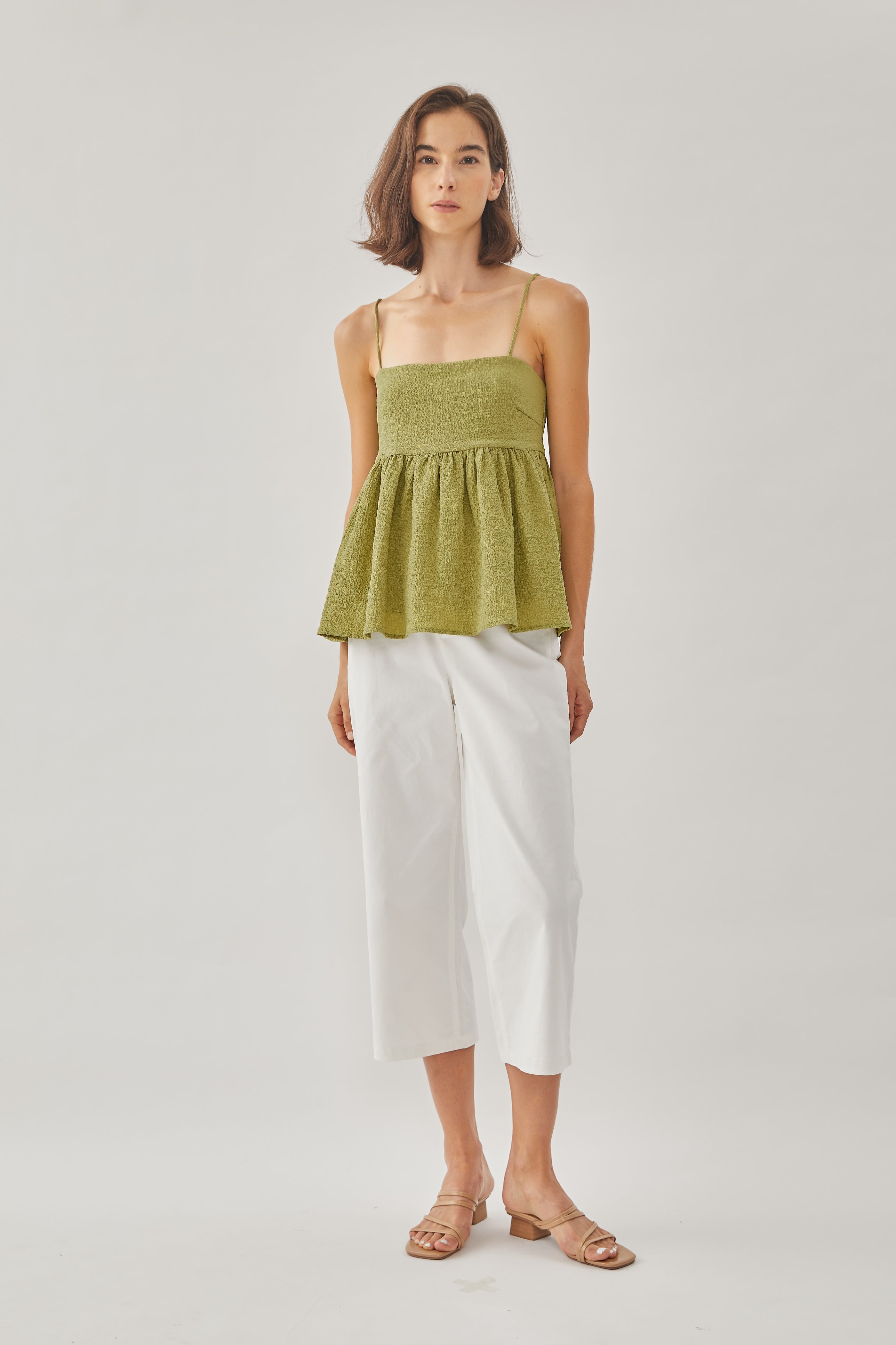 Textured Cami Top in Olive
