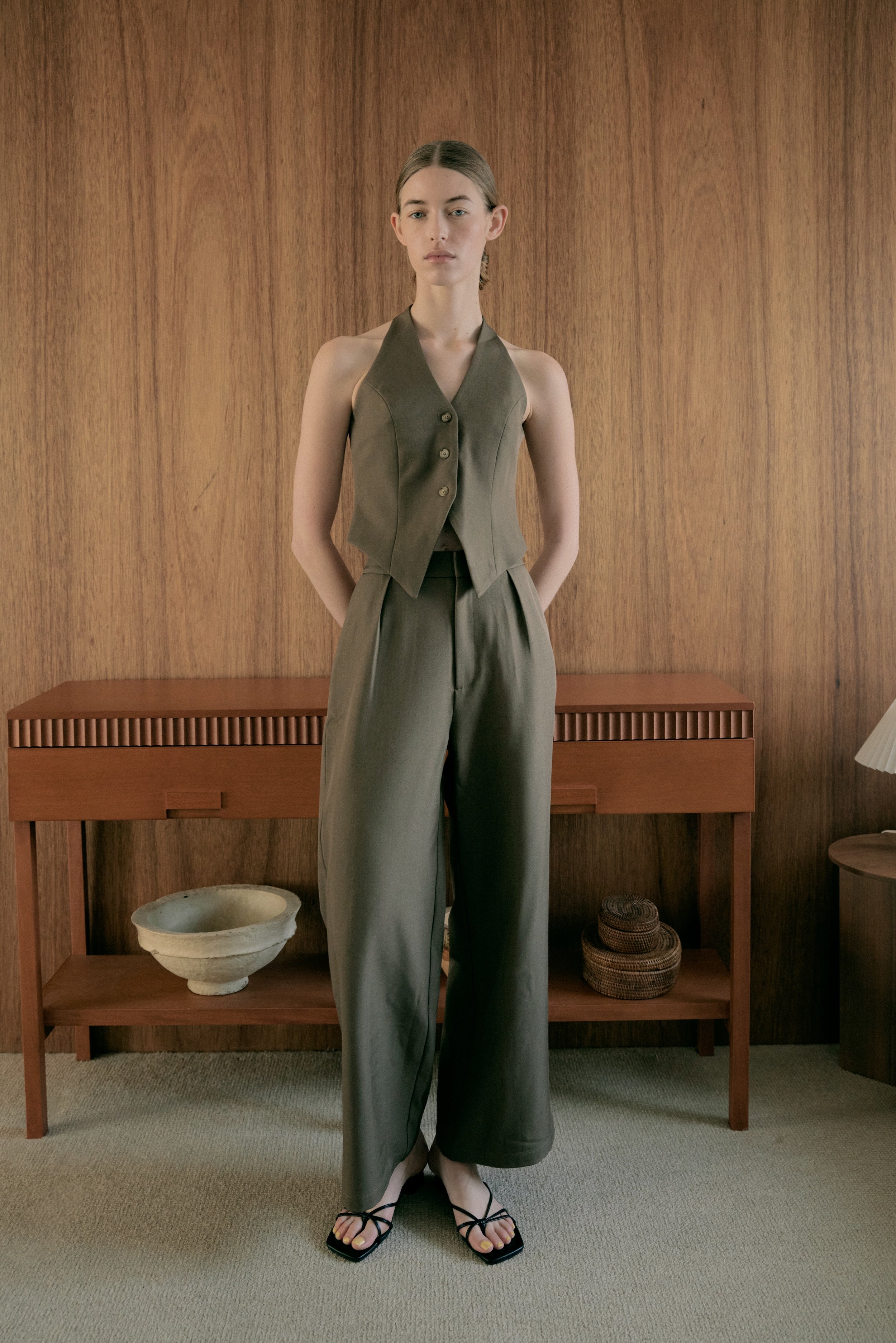 Suiting Trousers in Heather Brown
