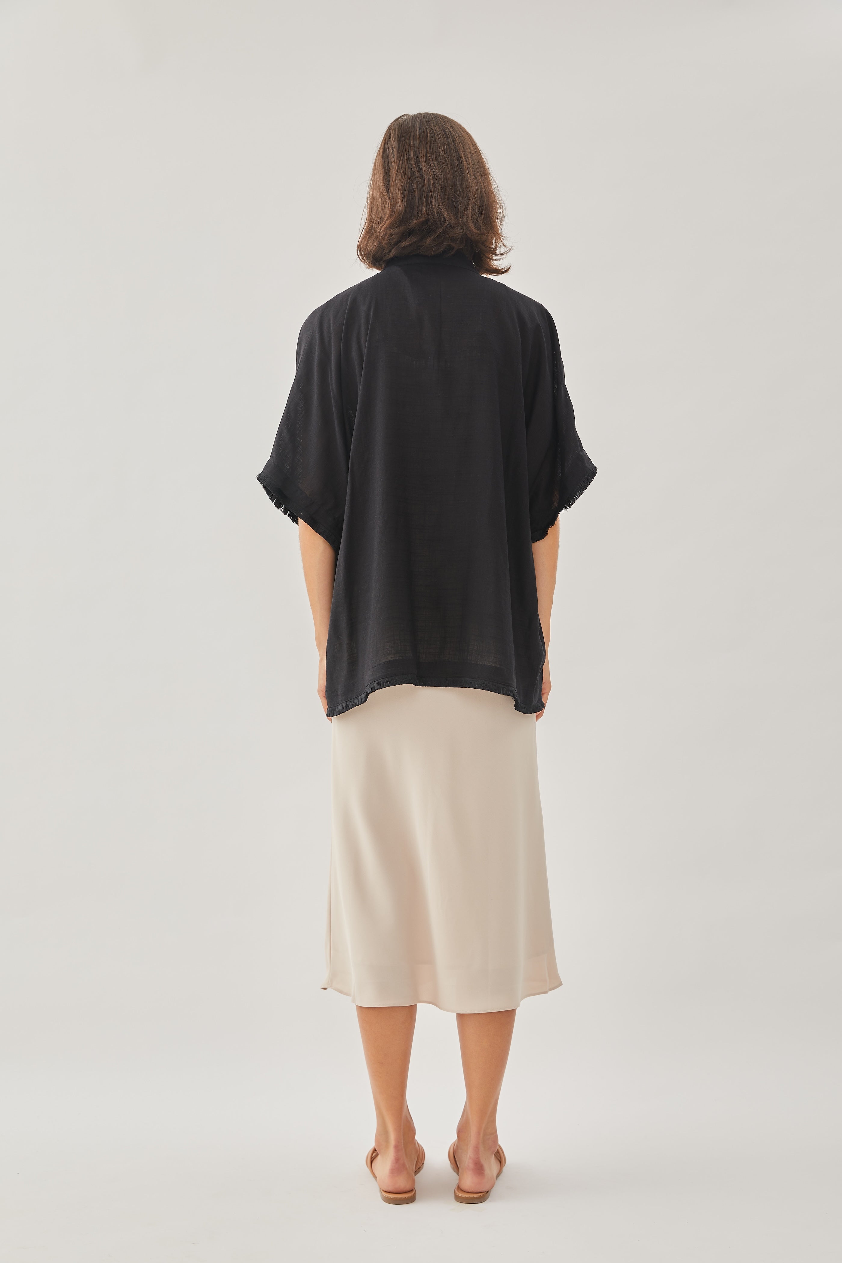 Cotton Kimono in Black (Sale)