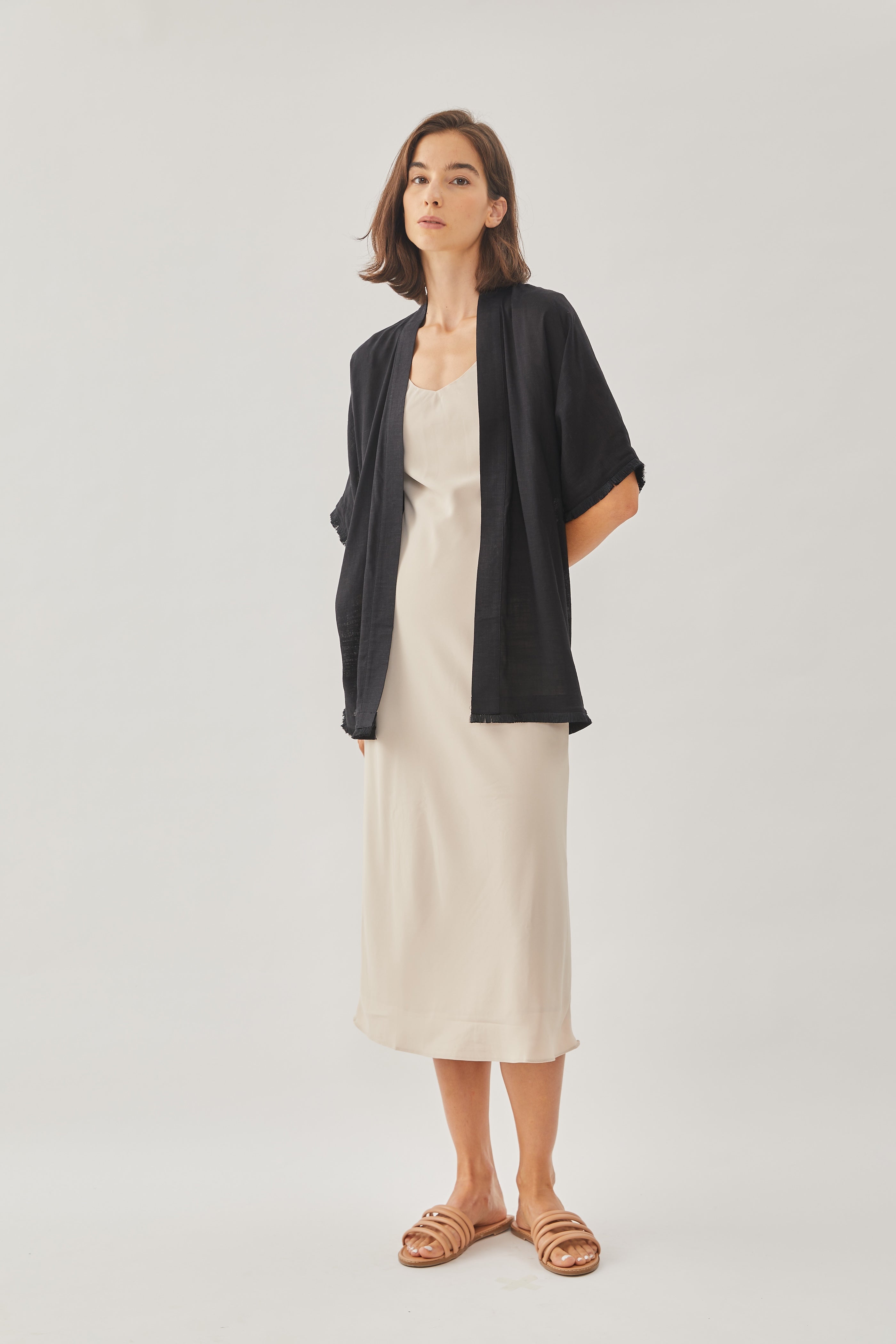Cotton Kimono in Black (Sale)