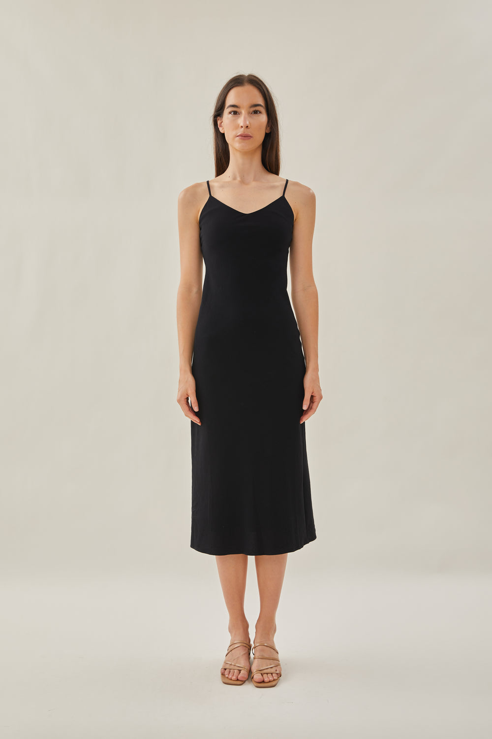 White V-Neck Fashion Party Slip Dress main image 1