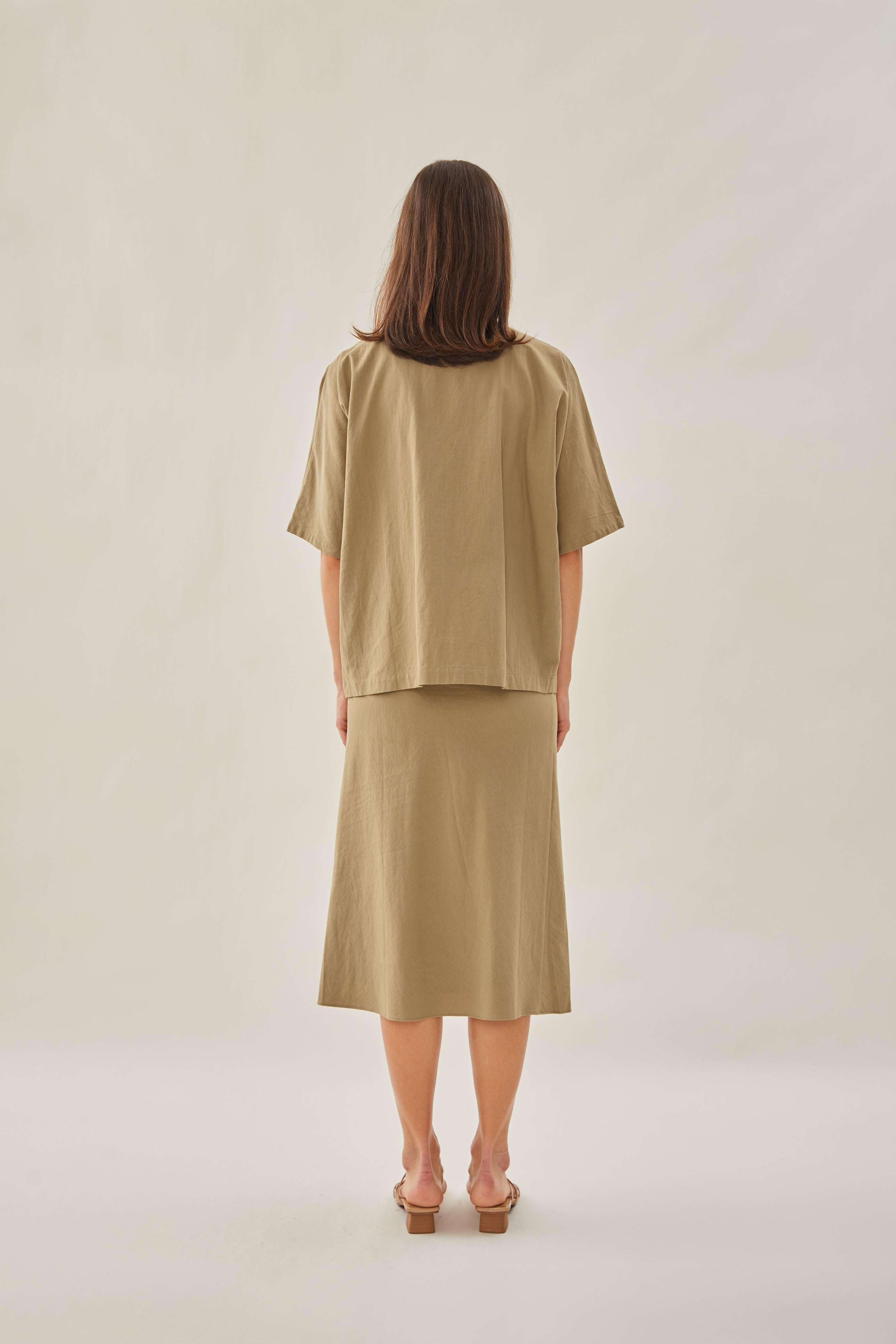 Cotton Kimono Outer in Khaki