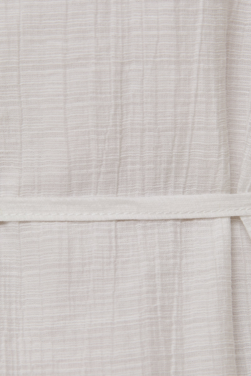 Gathered Dress With Keyhole in White