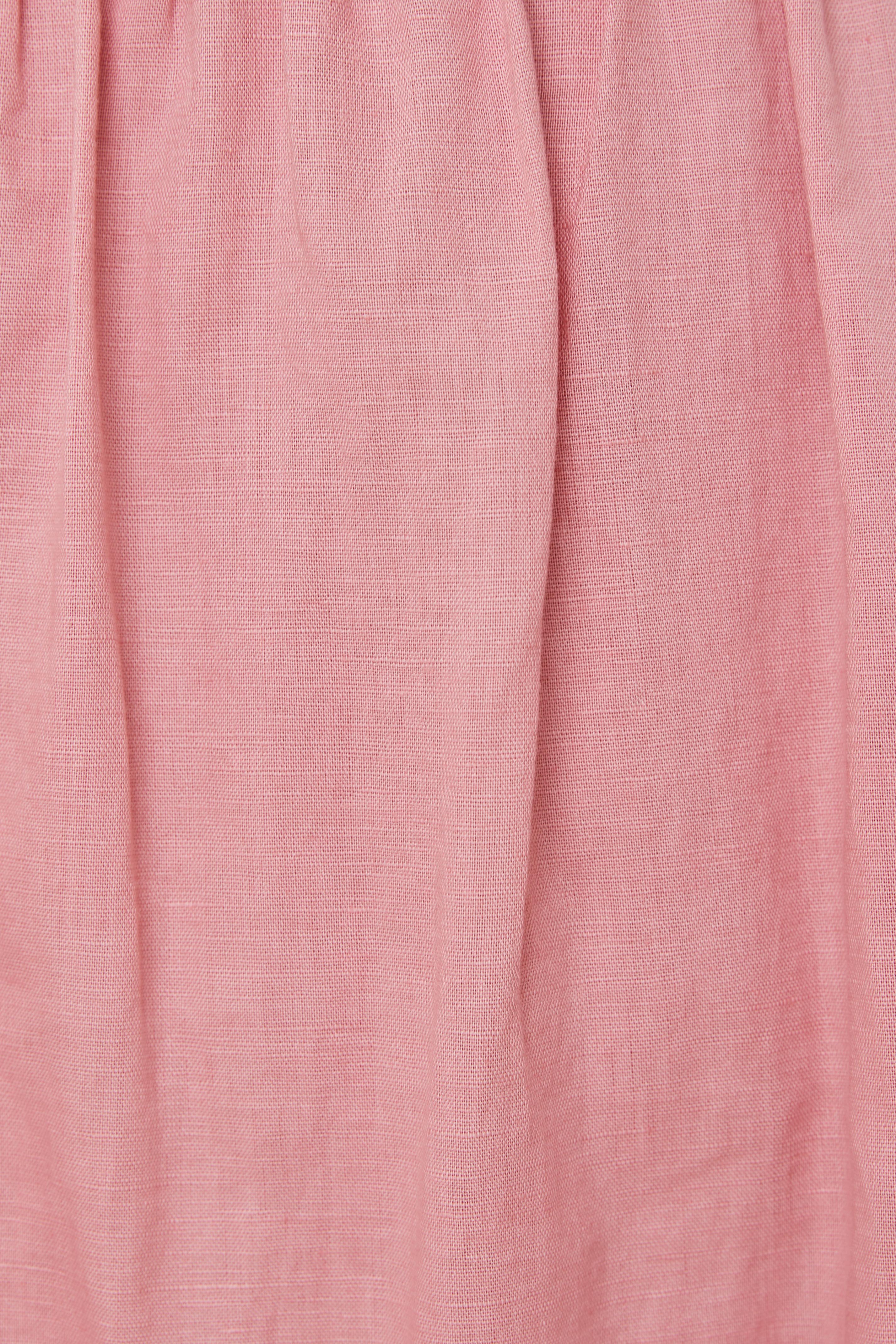 Bustier Gathered Midi Dress in Pink