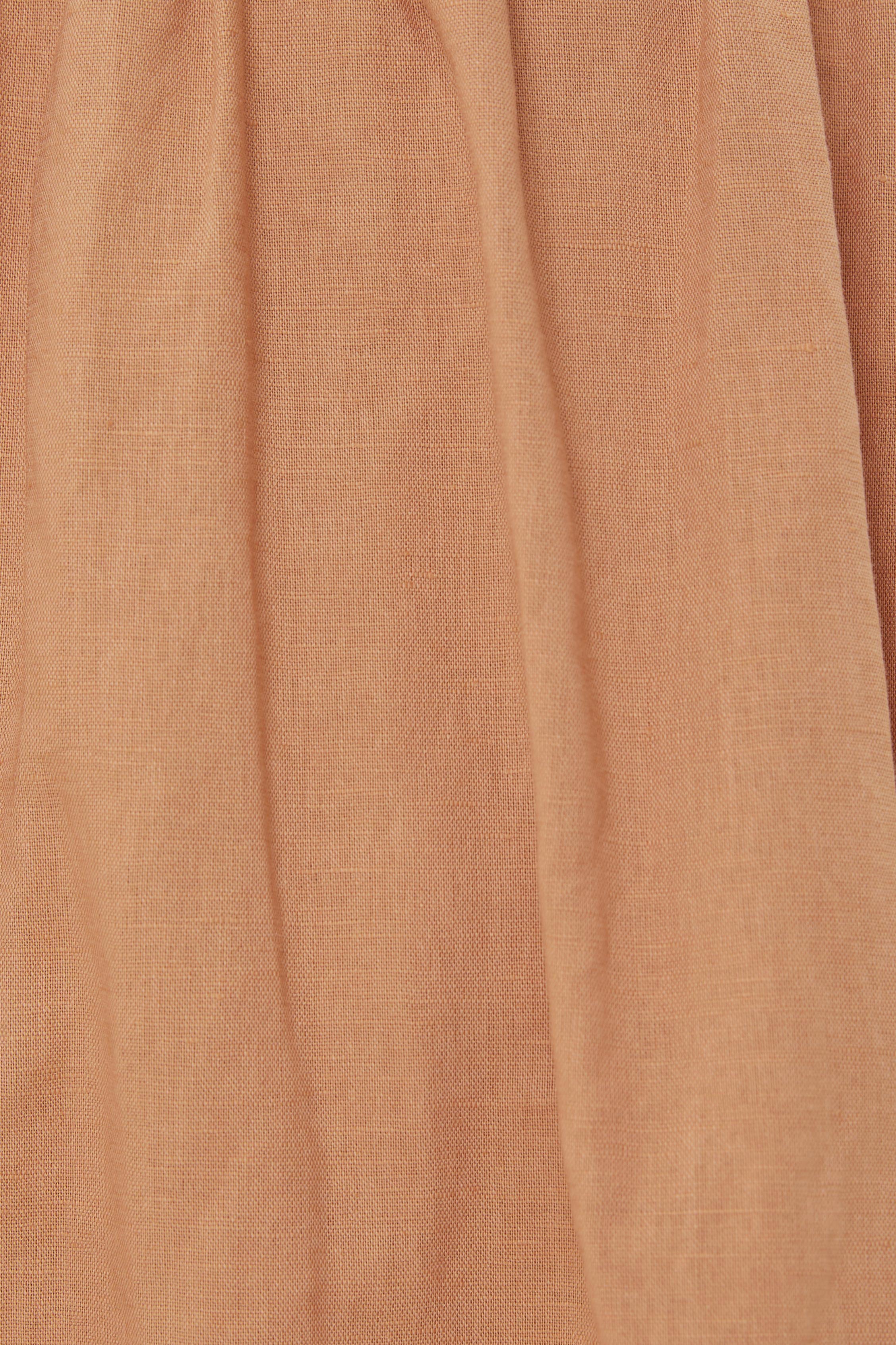 Bustier Gathered Midi Dress in Ochre