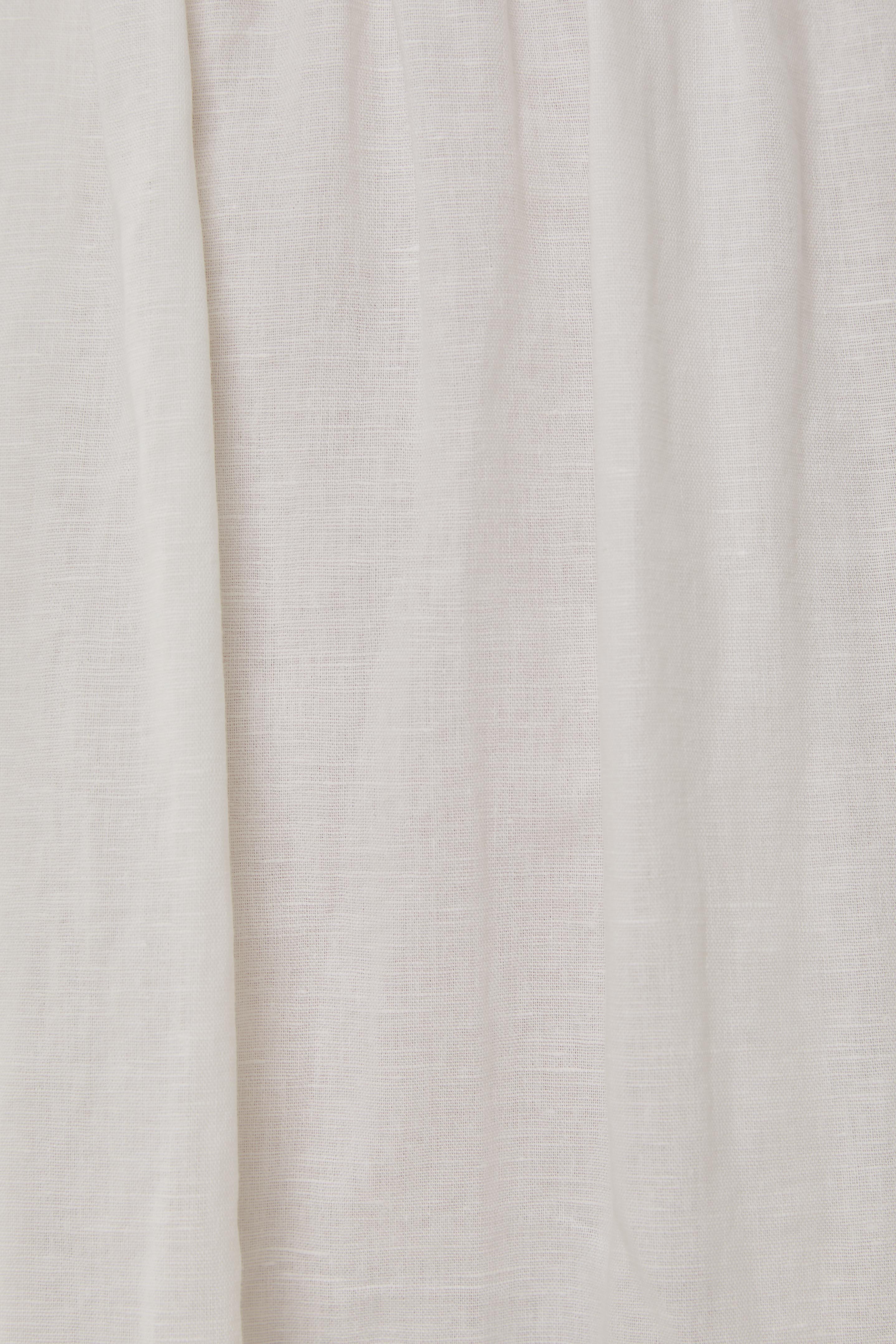 Bustier Gathered Midi Dress in White
