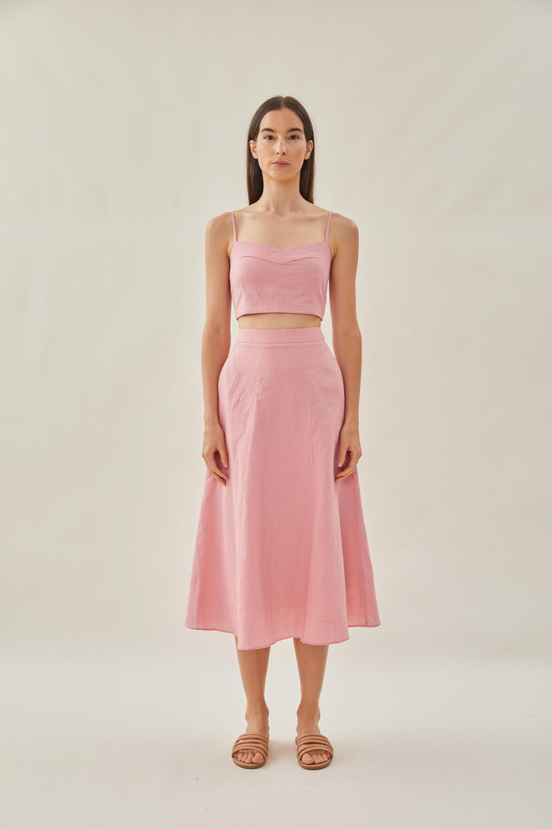 Pink shop skirt linen