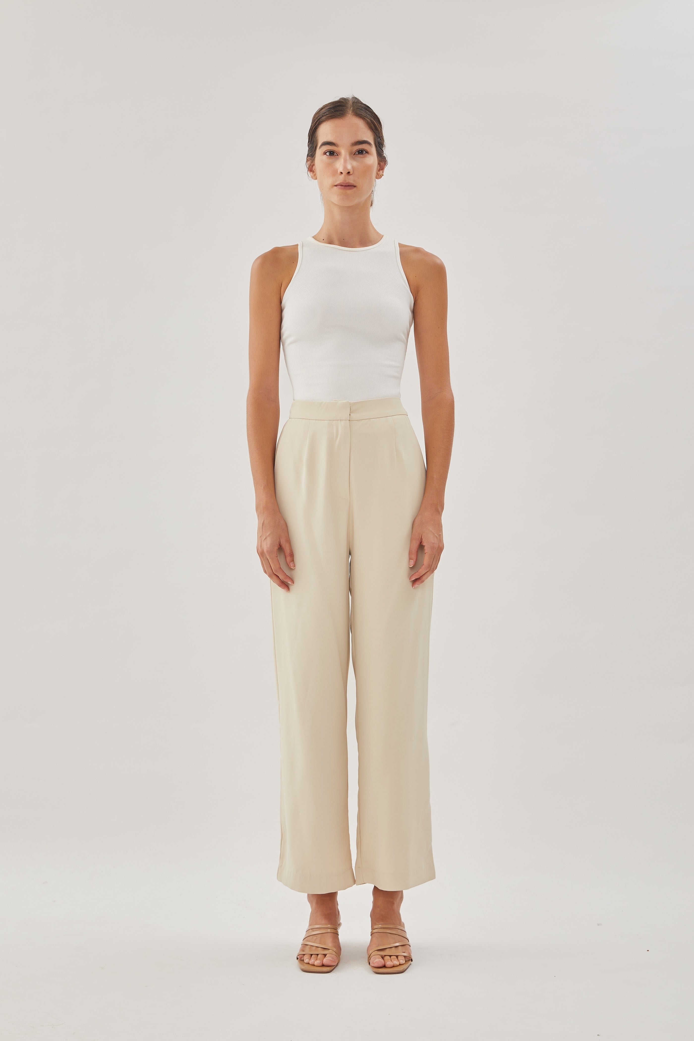 Straight Legged Pants in Cream