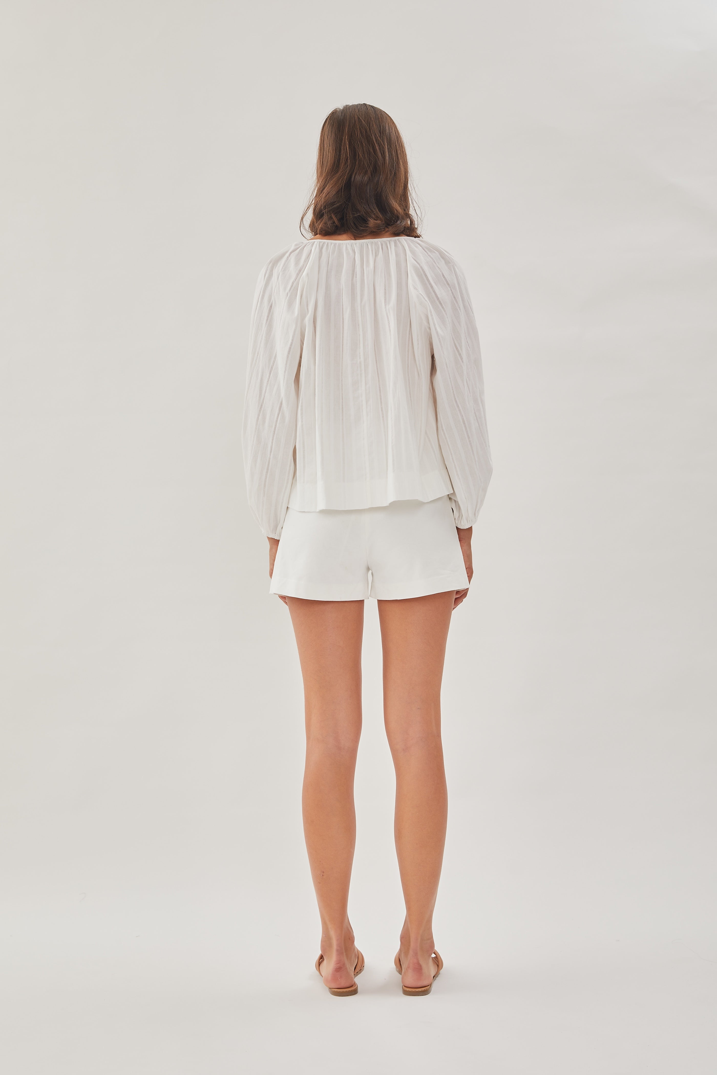 Cotton Poplin Blouse in White