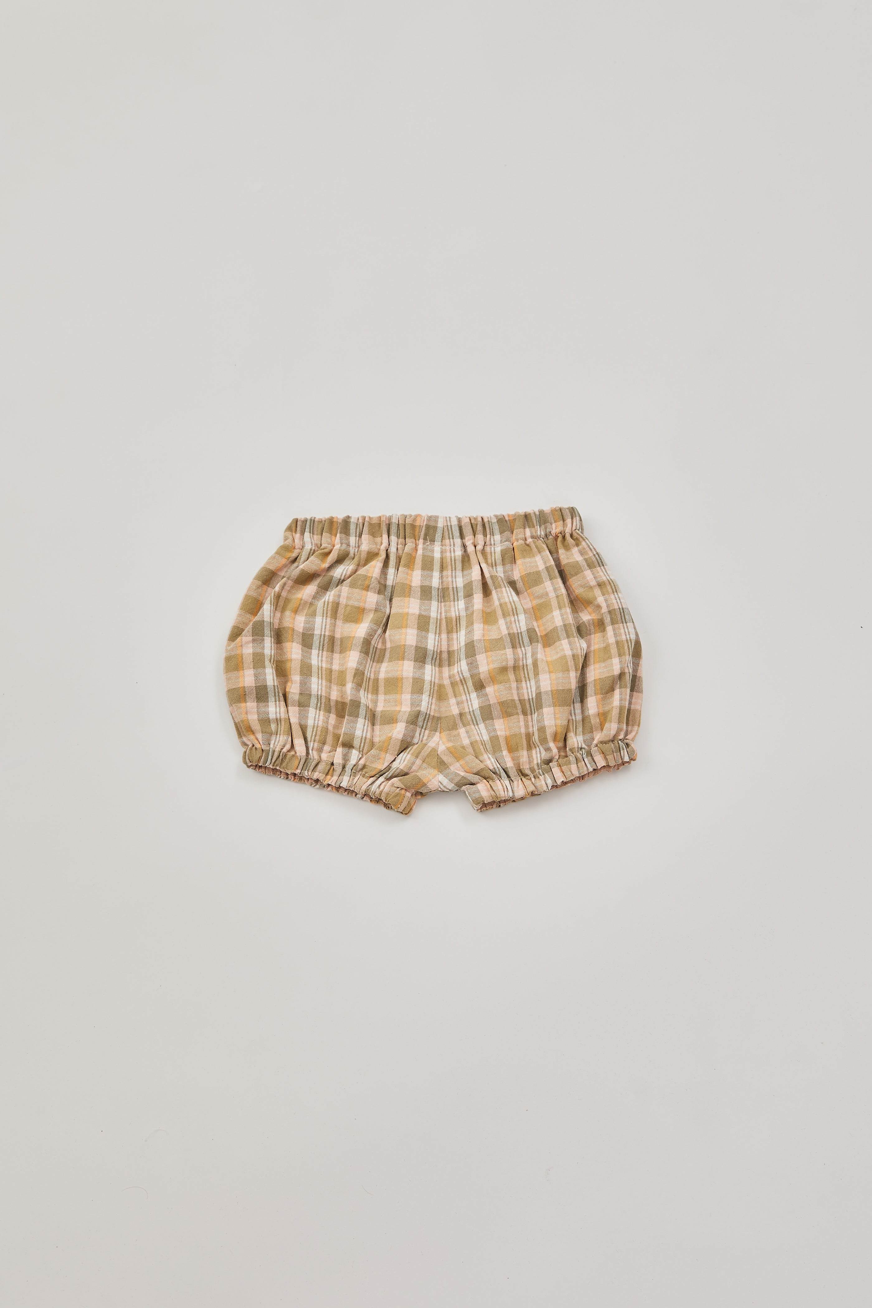 Mini Gingham Bloomer Shorts in Forest