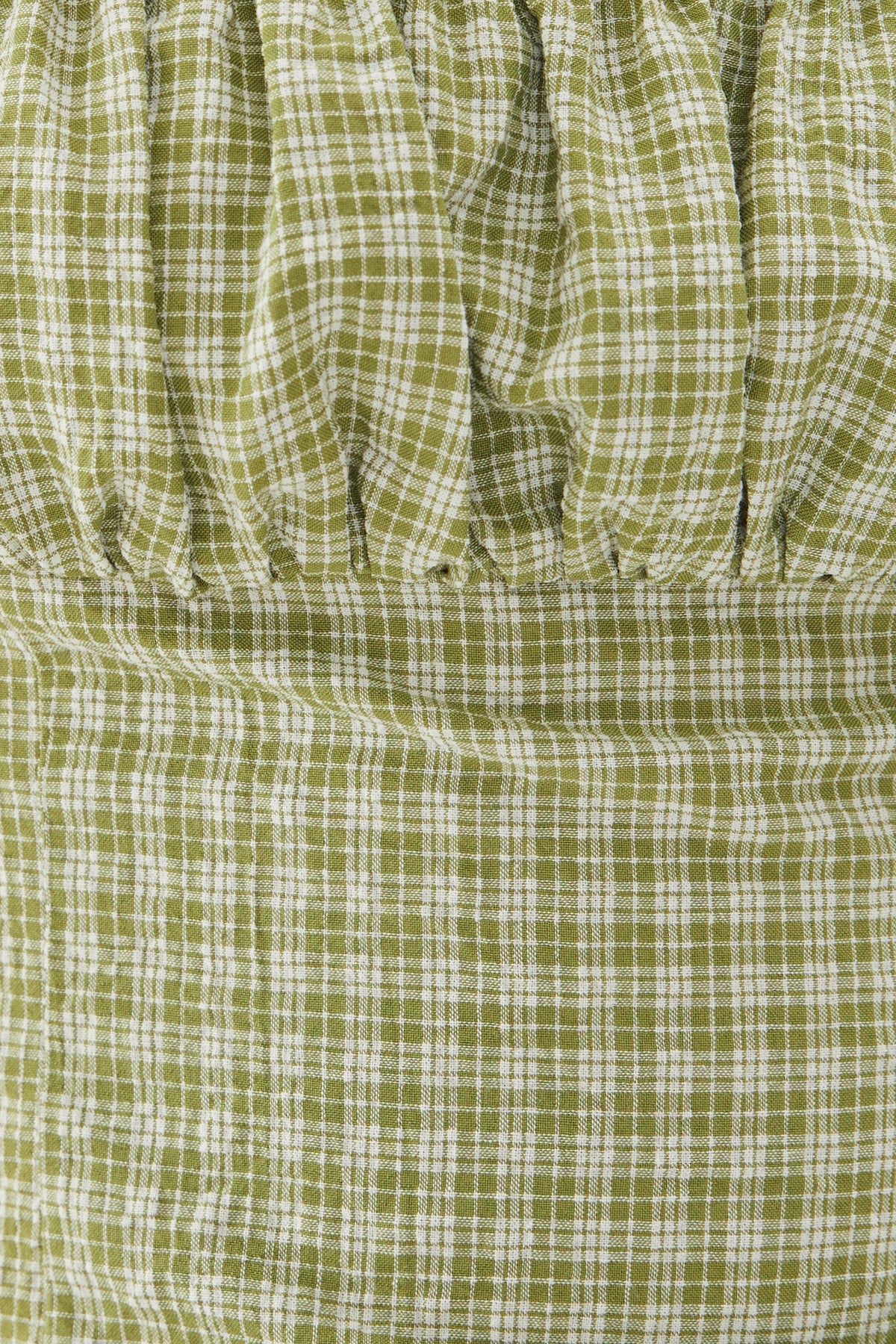 Frill-Trimmed Top in Gingham Fern
