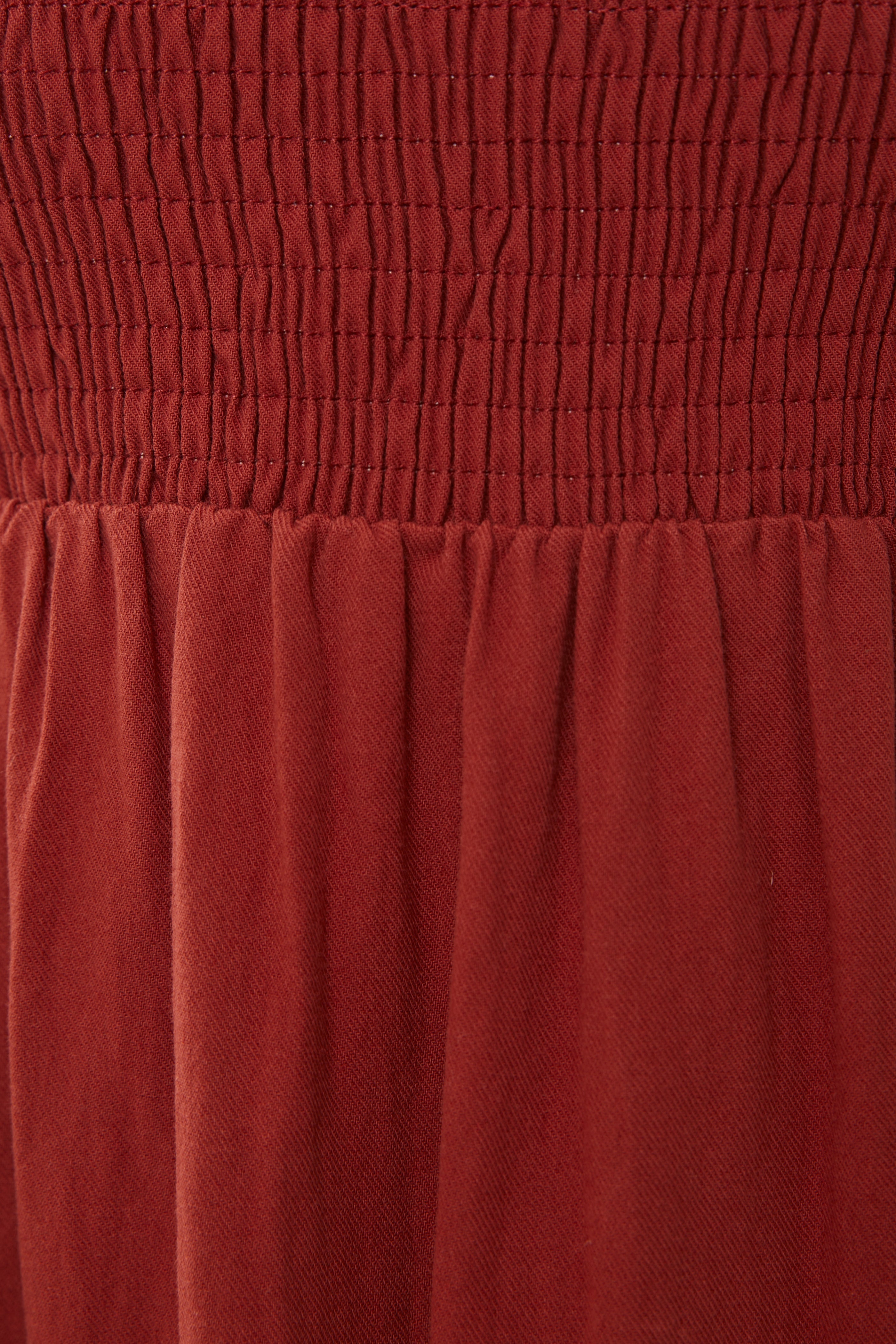 Cotton Shirred Midi Dress in Sienna