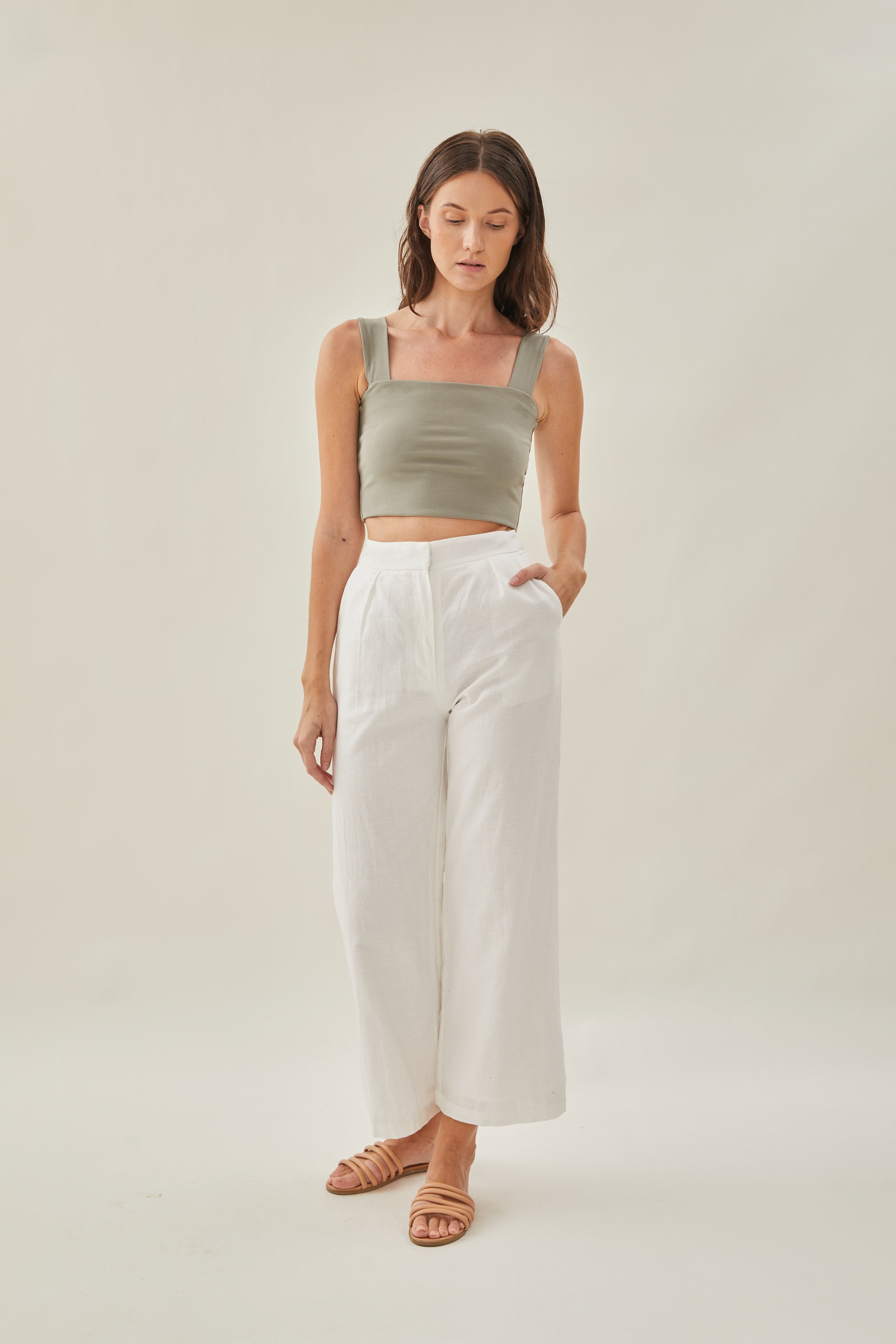 Classic Straight Neck Tank Top in Lush