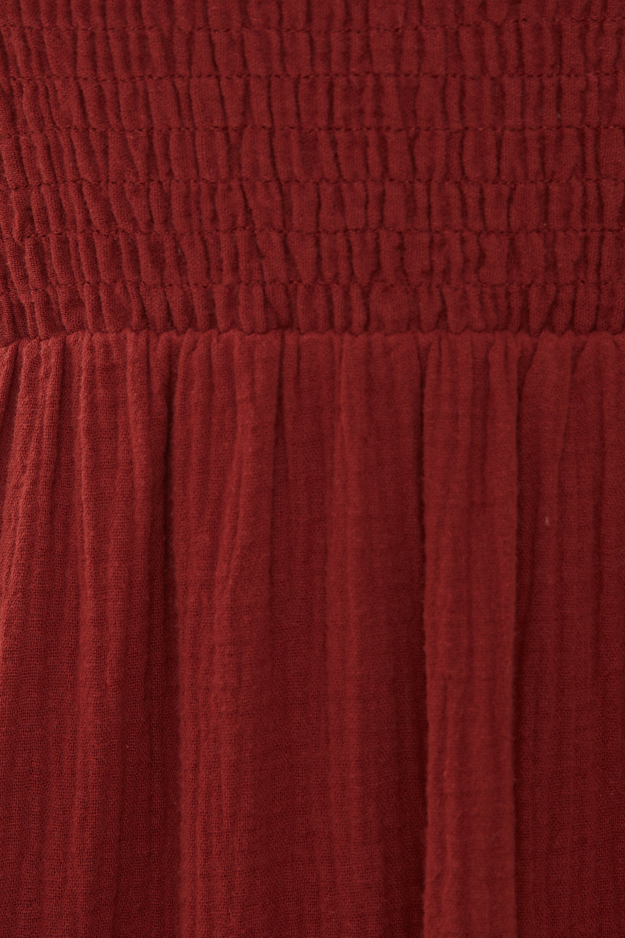 Shirred Maxi Dress in Cherry Red