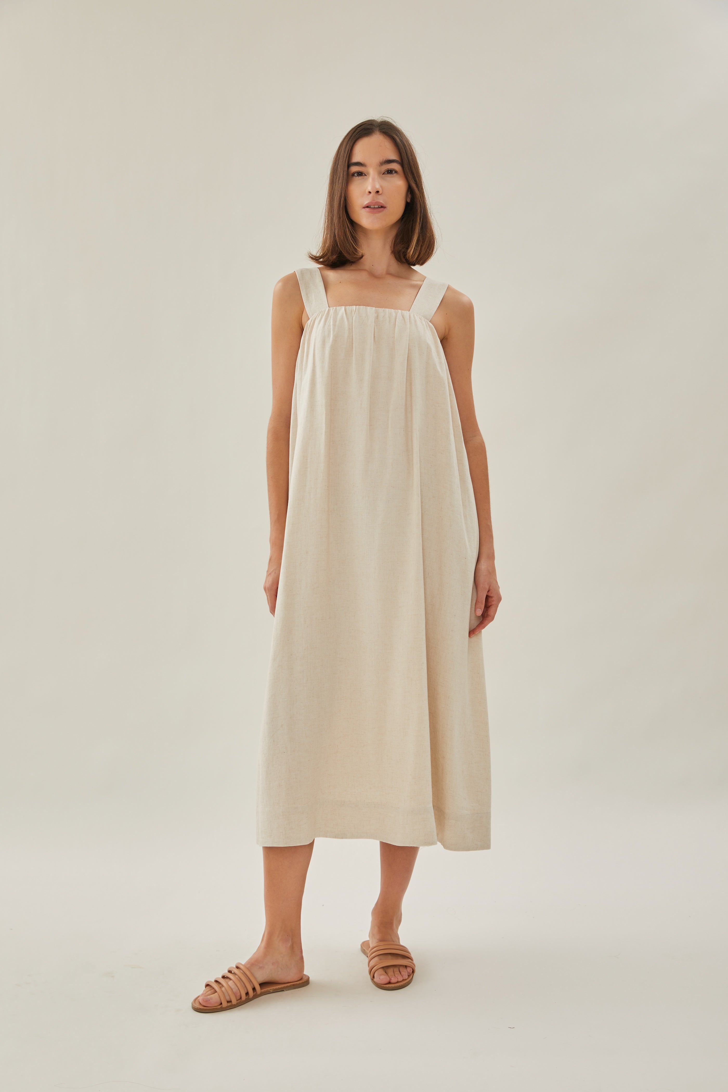 Linen Tent Dress in Natural