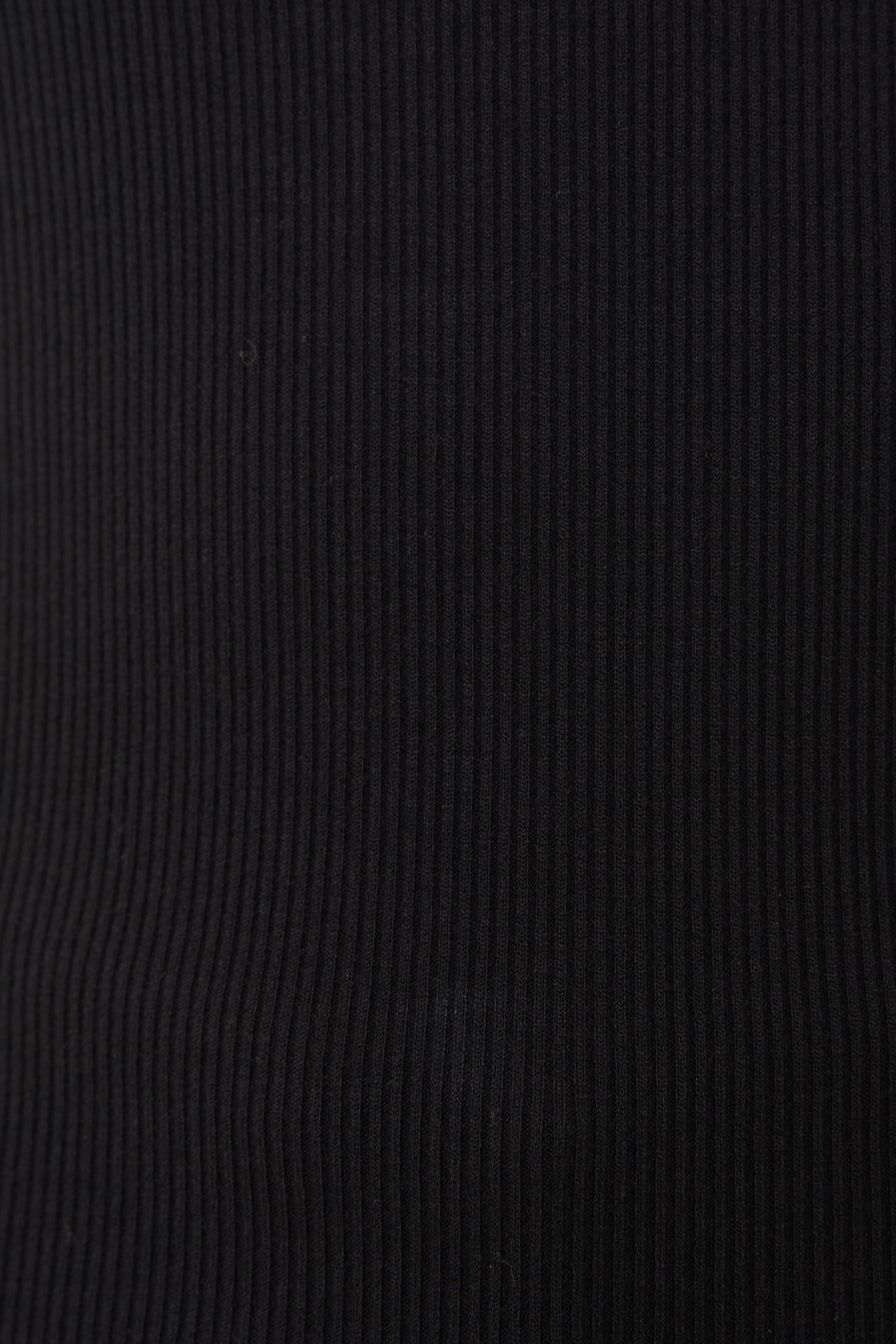 Scoop Ribbed Tank in Black