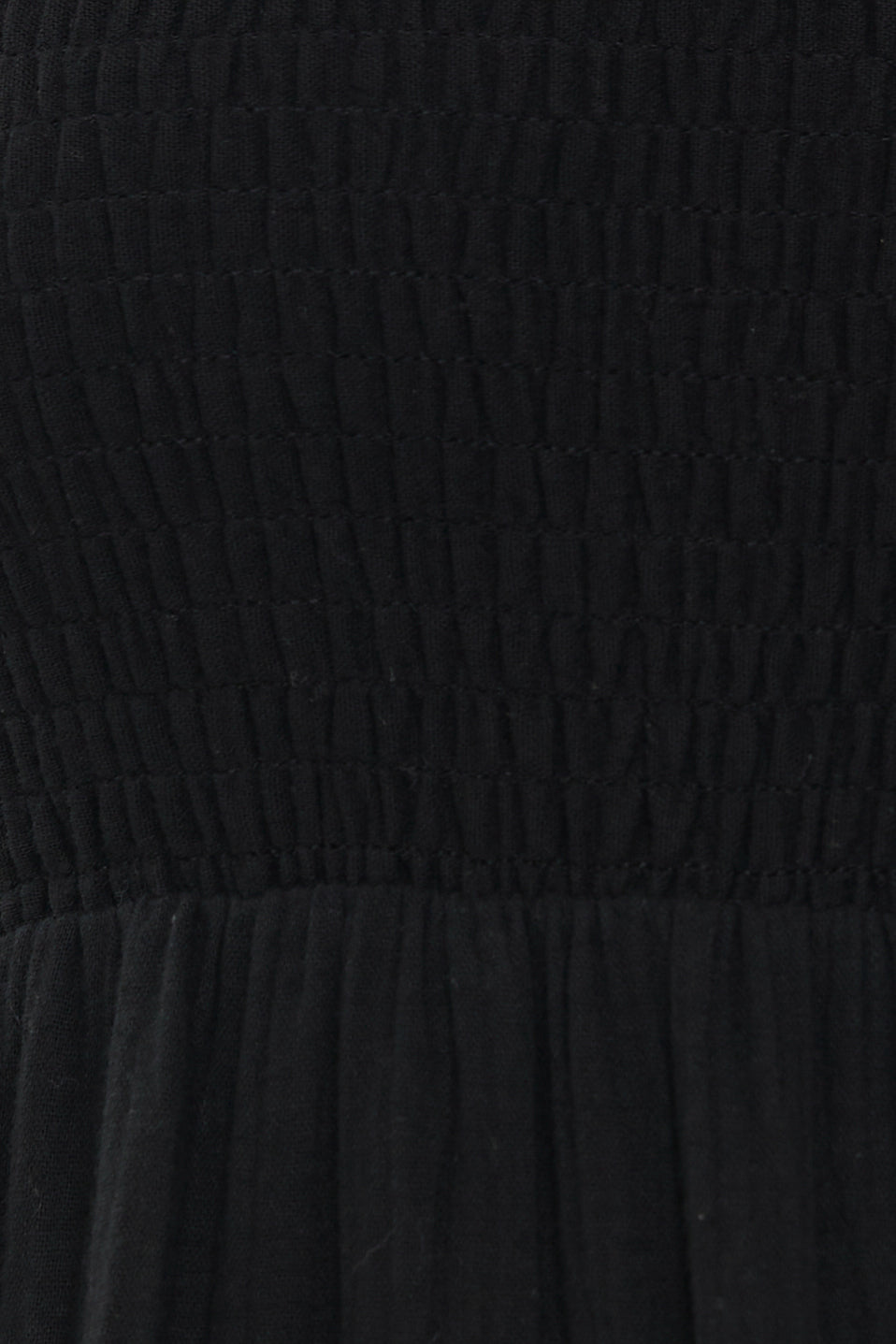 Shirred Maxi Dress in Black