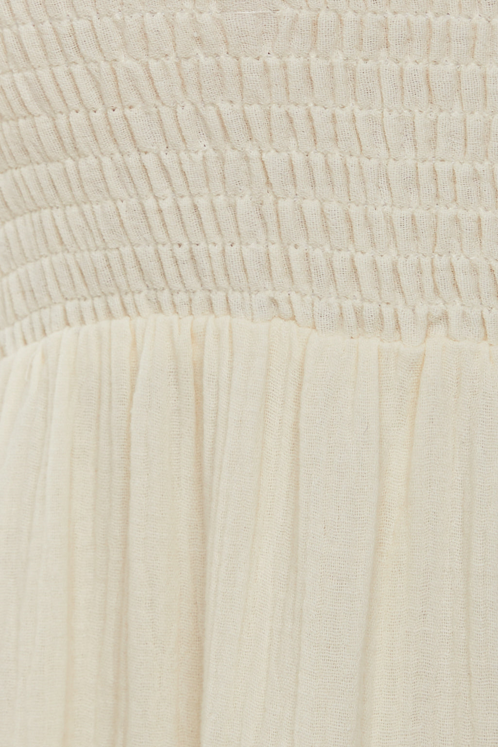 Shirred Maxi Dress in Butter