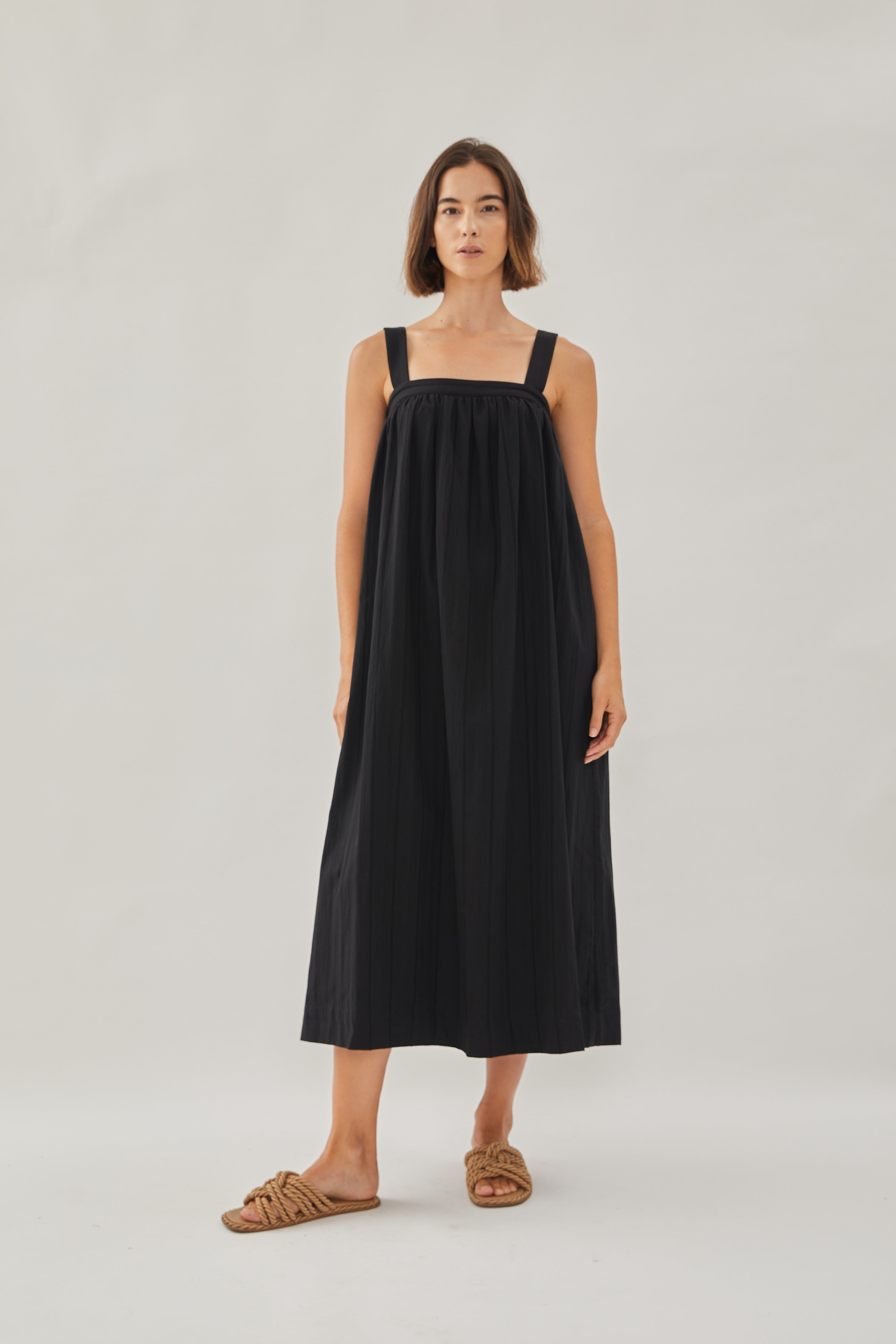 Tie Back Maxi Dress in Black