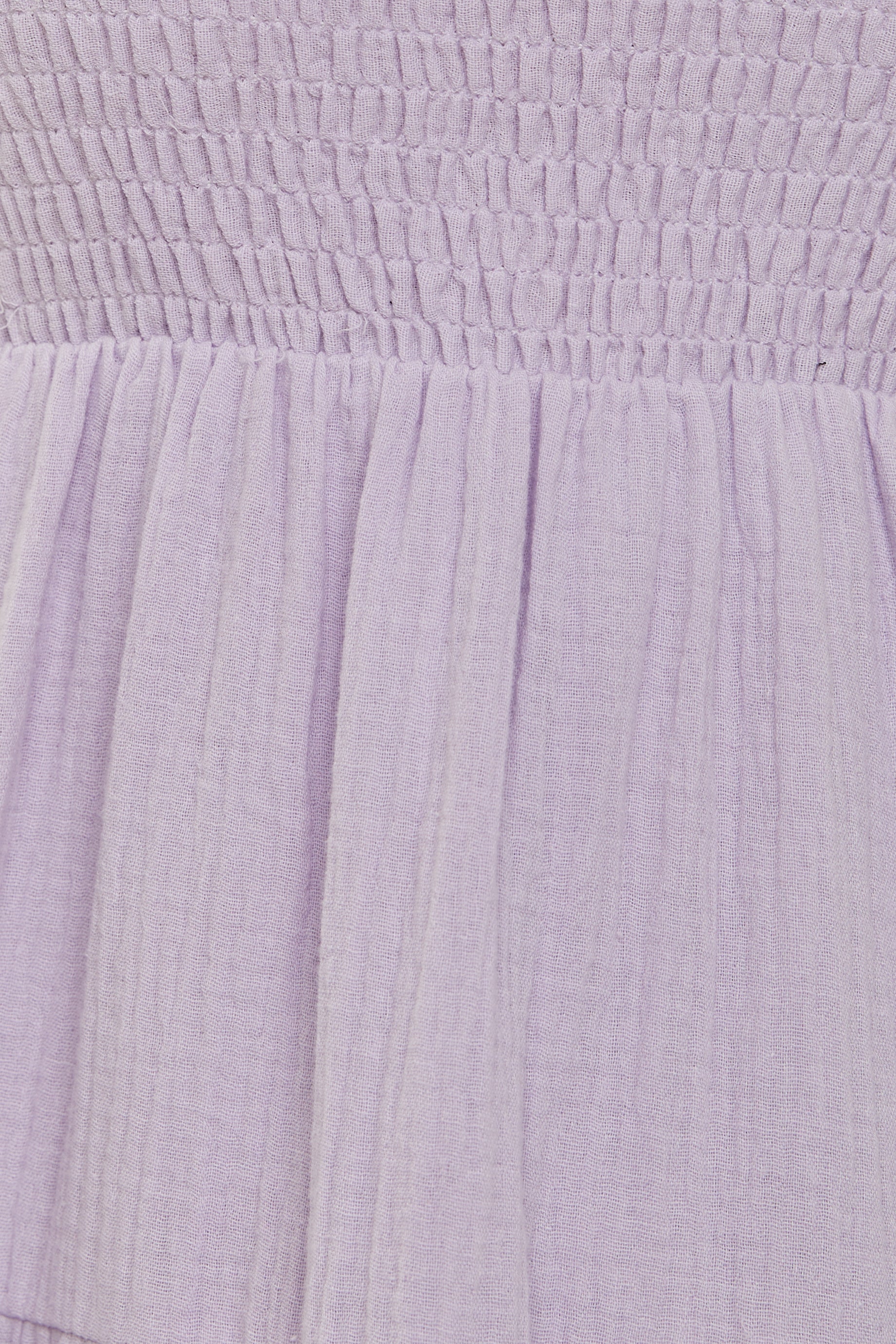 Shirred Maxi Dress in Soft Purple