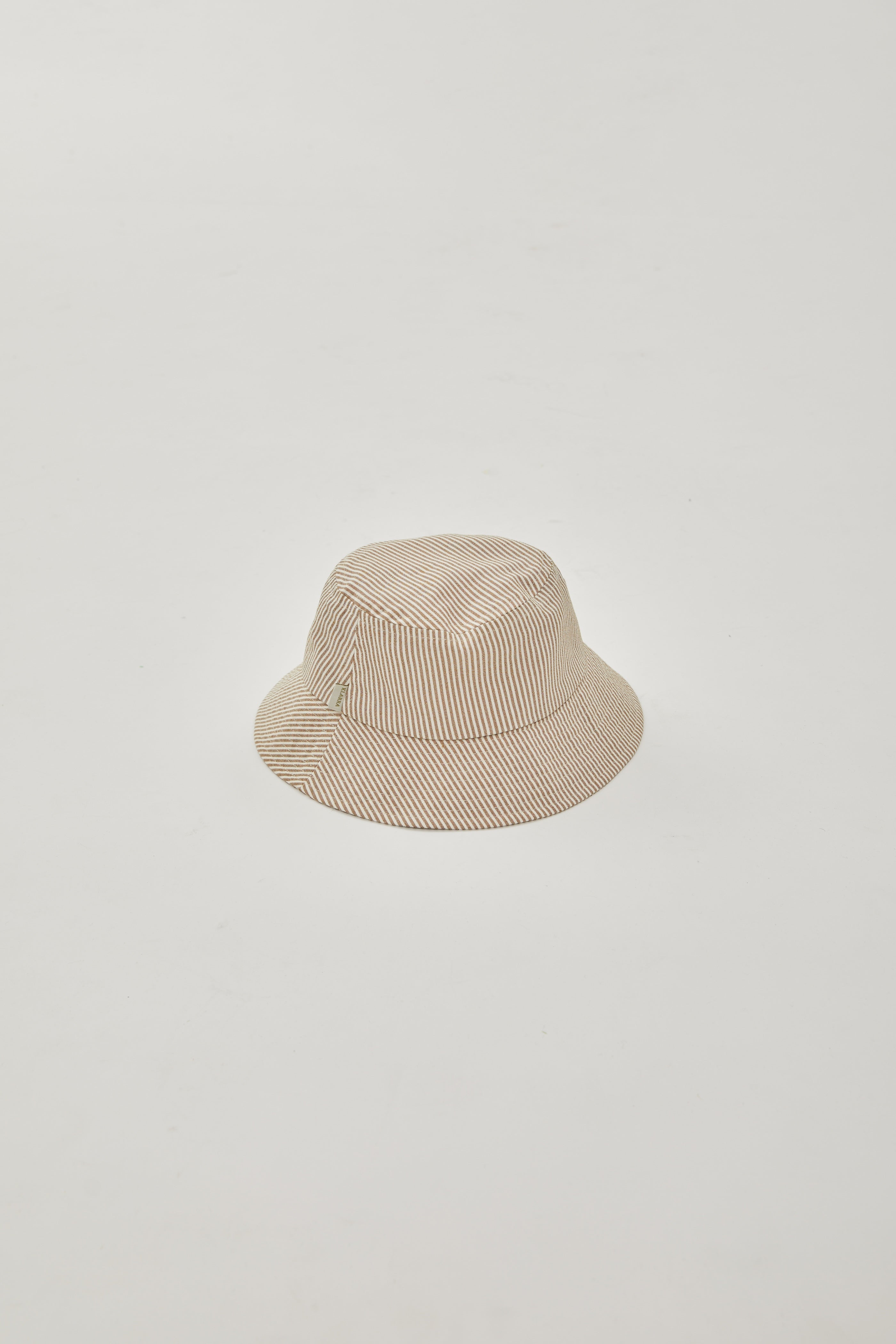 Bucket Hat in Stripe Brown