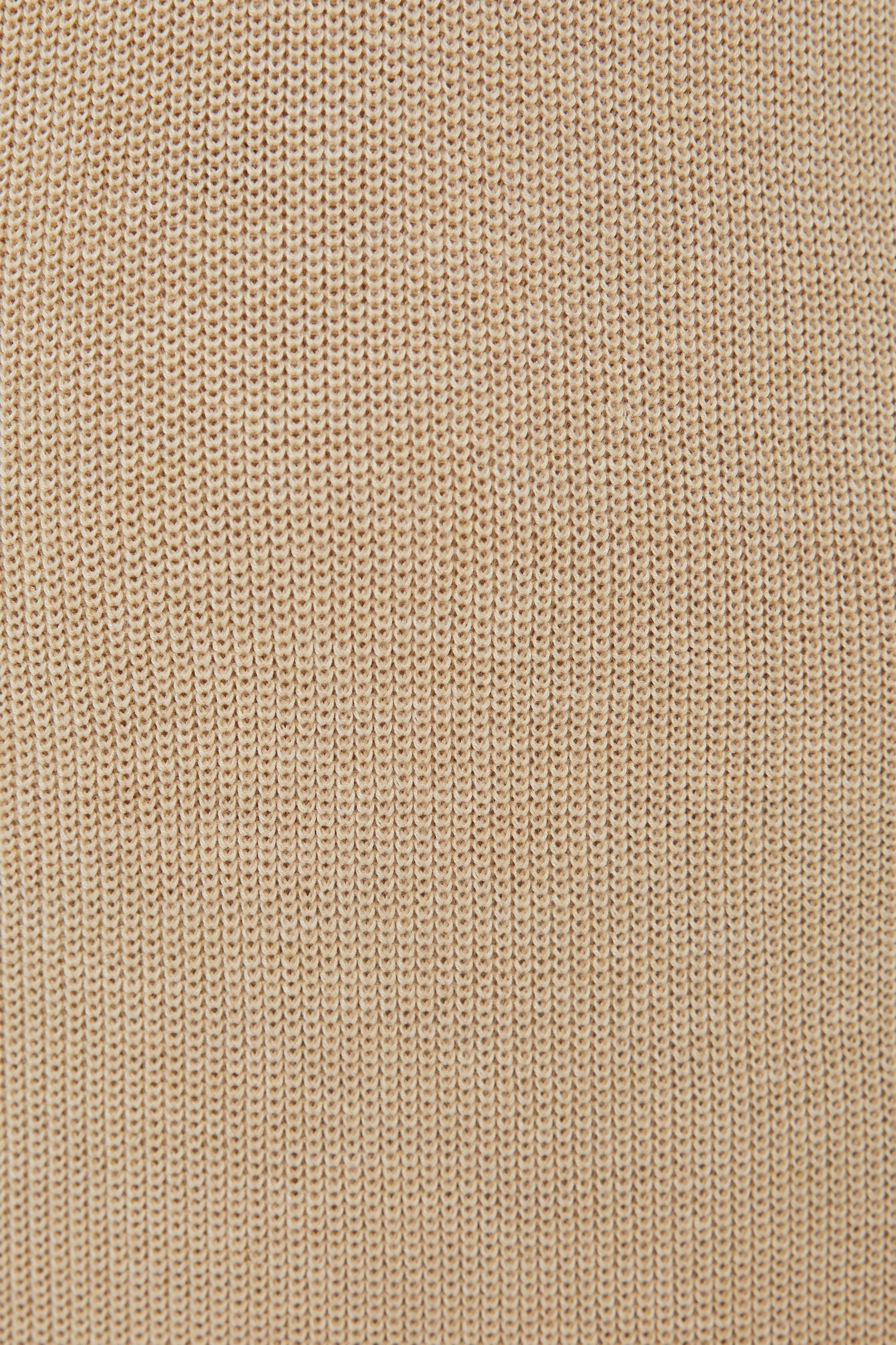 Knit V-Neck Dress in Wheat