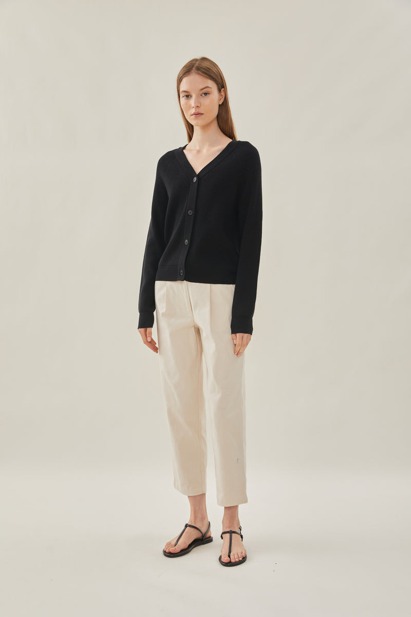 V-Neck Cardigan in Black