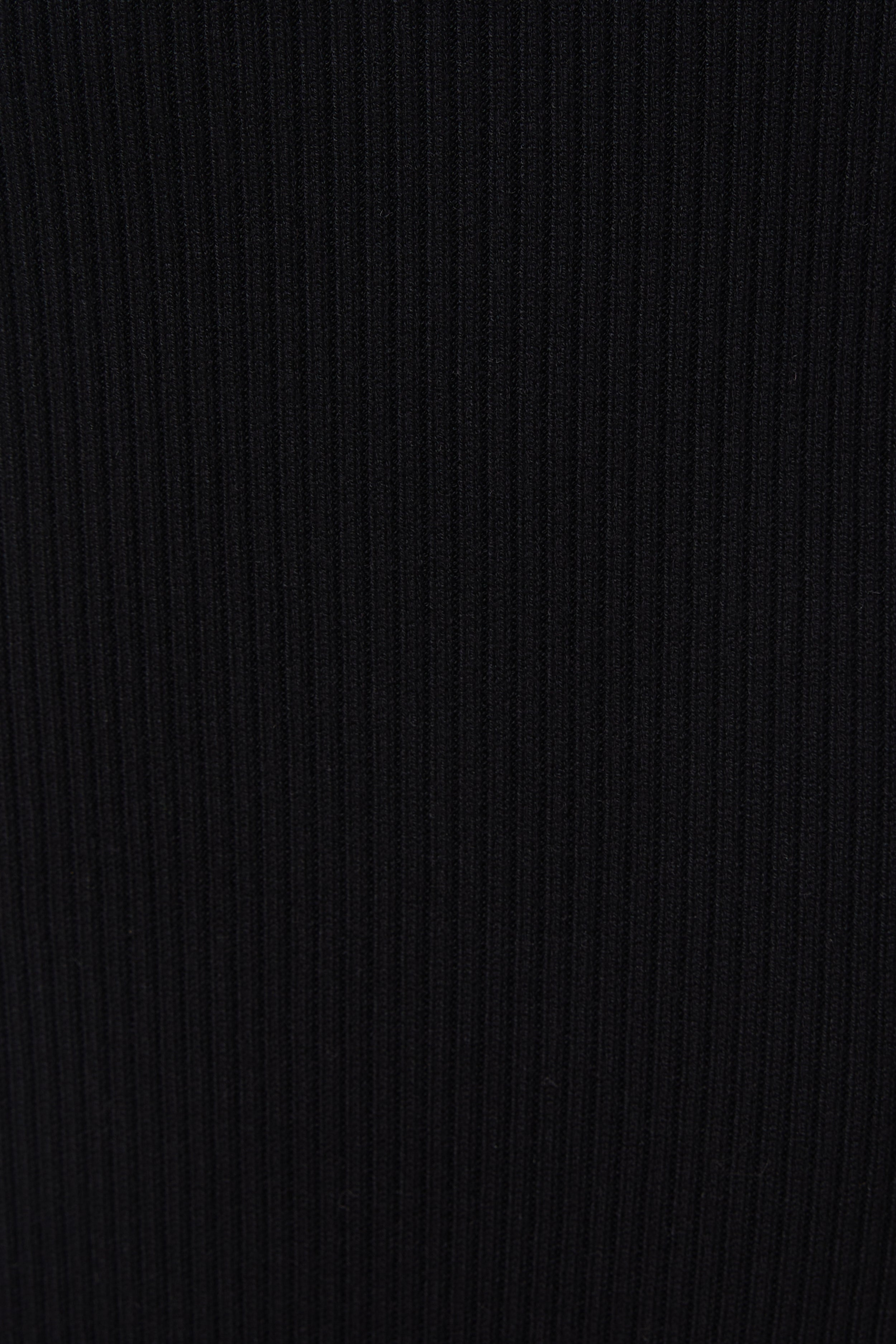 Knit Midi Skirt with Slit in Black