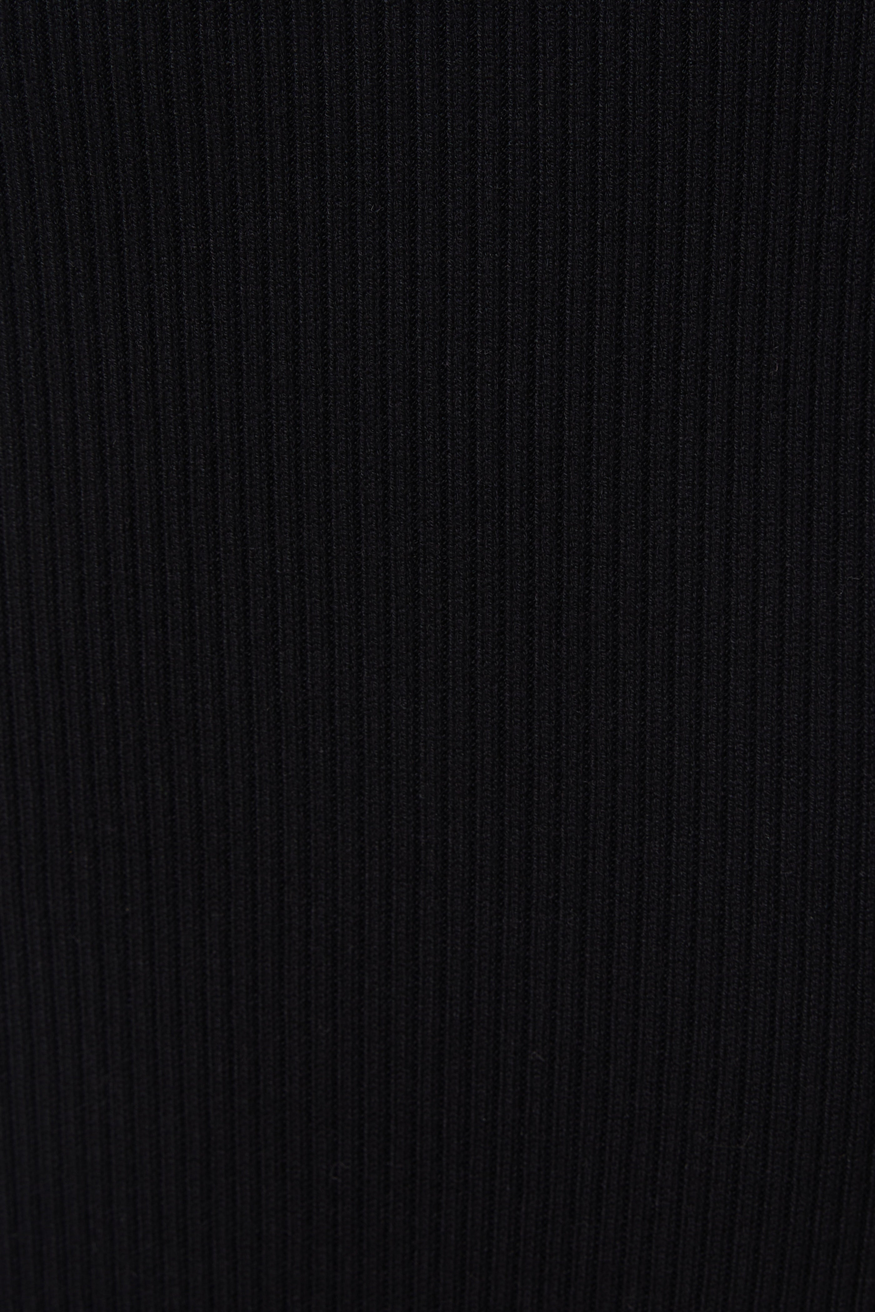 Knit Midi Skirt with Slit in Black