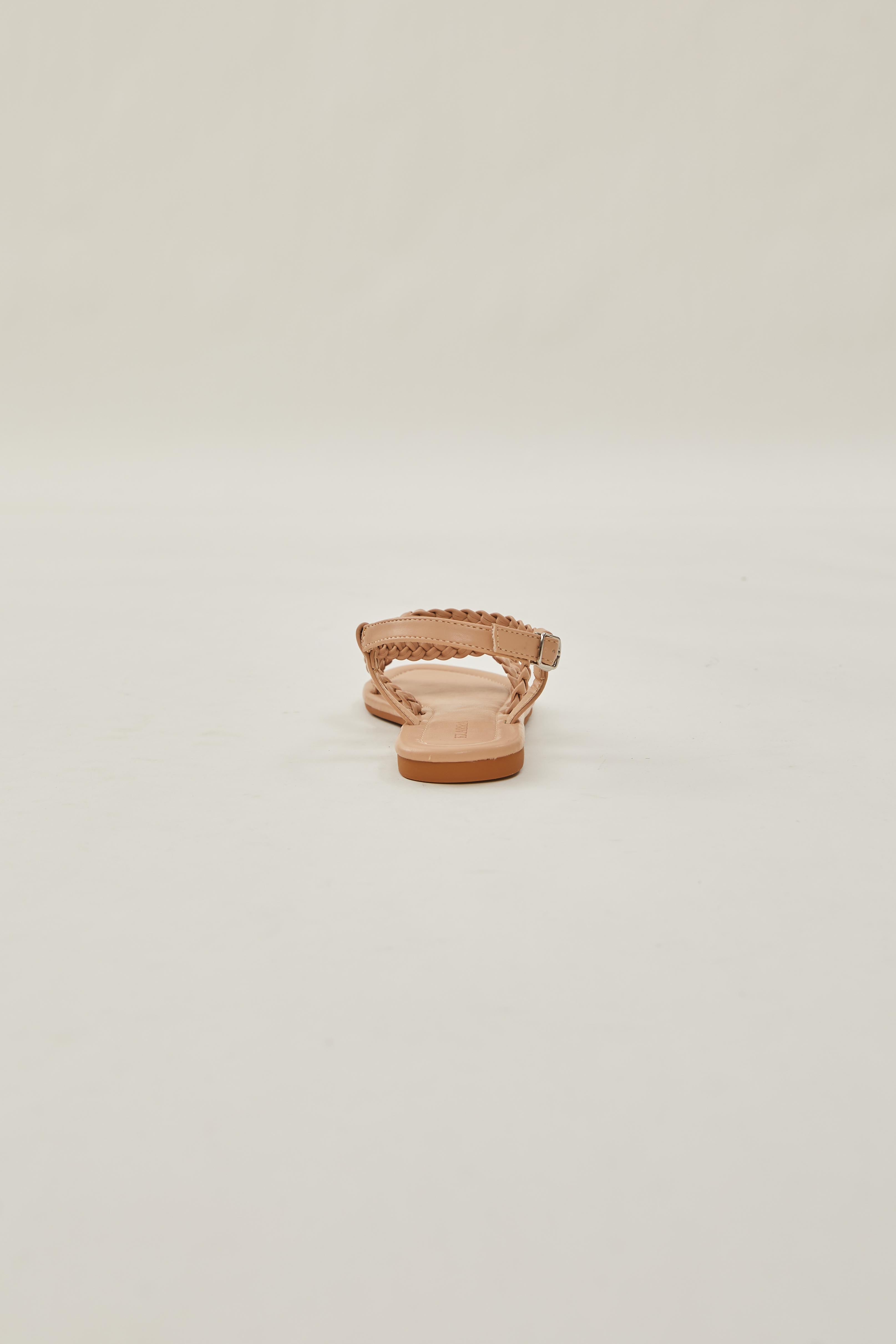 Roma Pleated Sandals in Beige