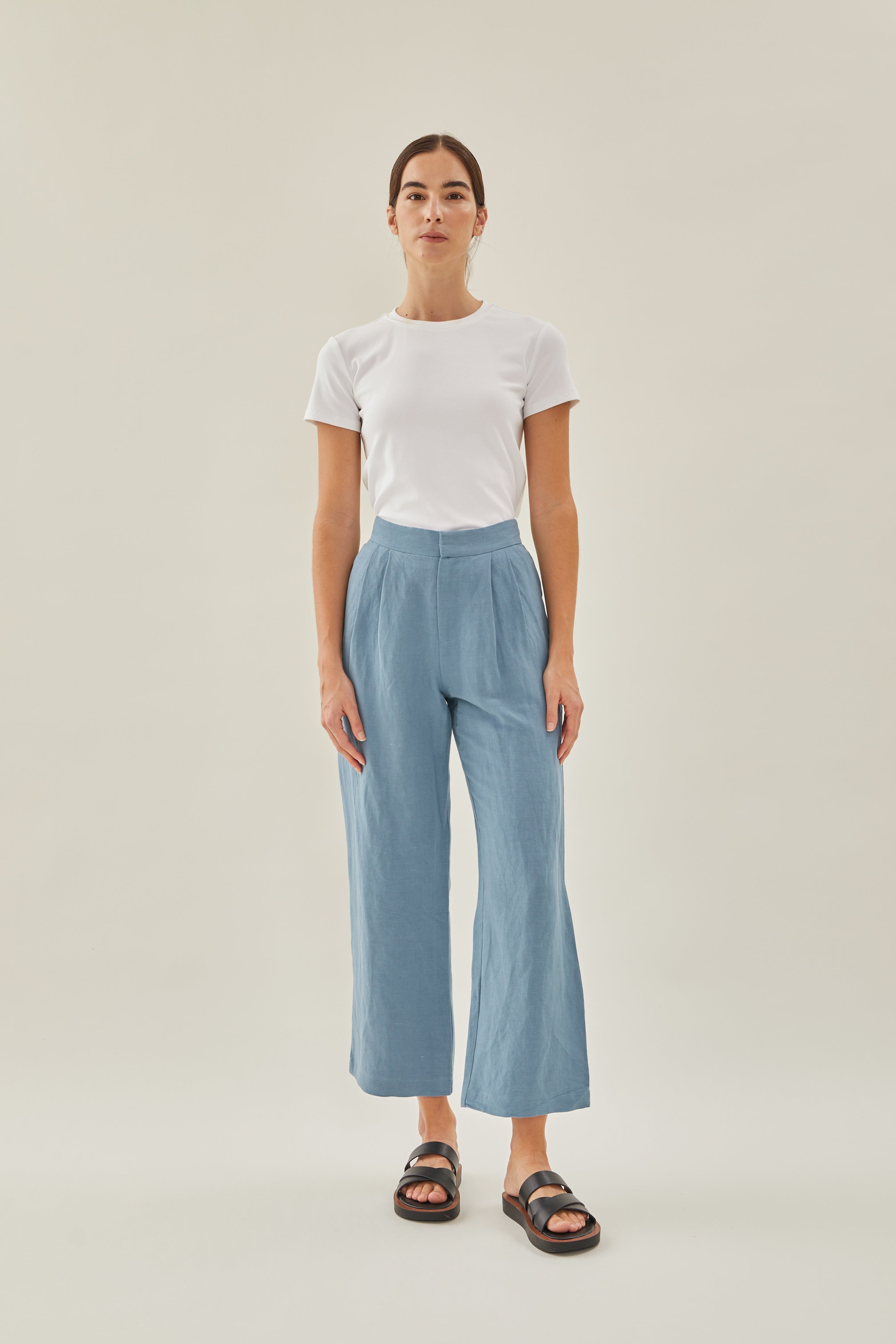 Linen Suit Trousers in Blue