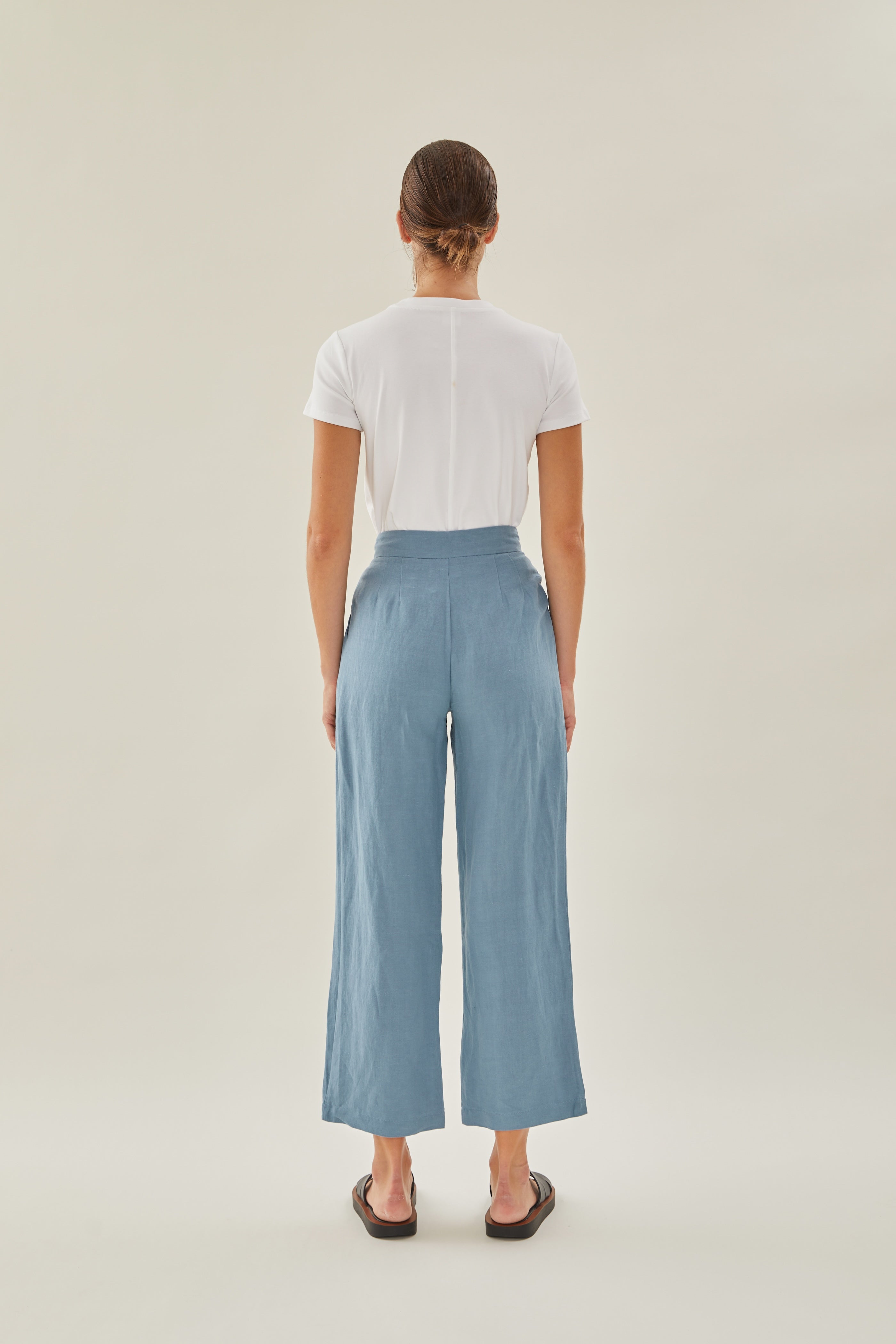 Linen Suit Trousers in Blue