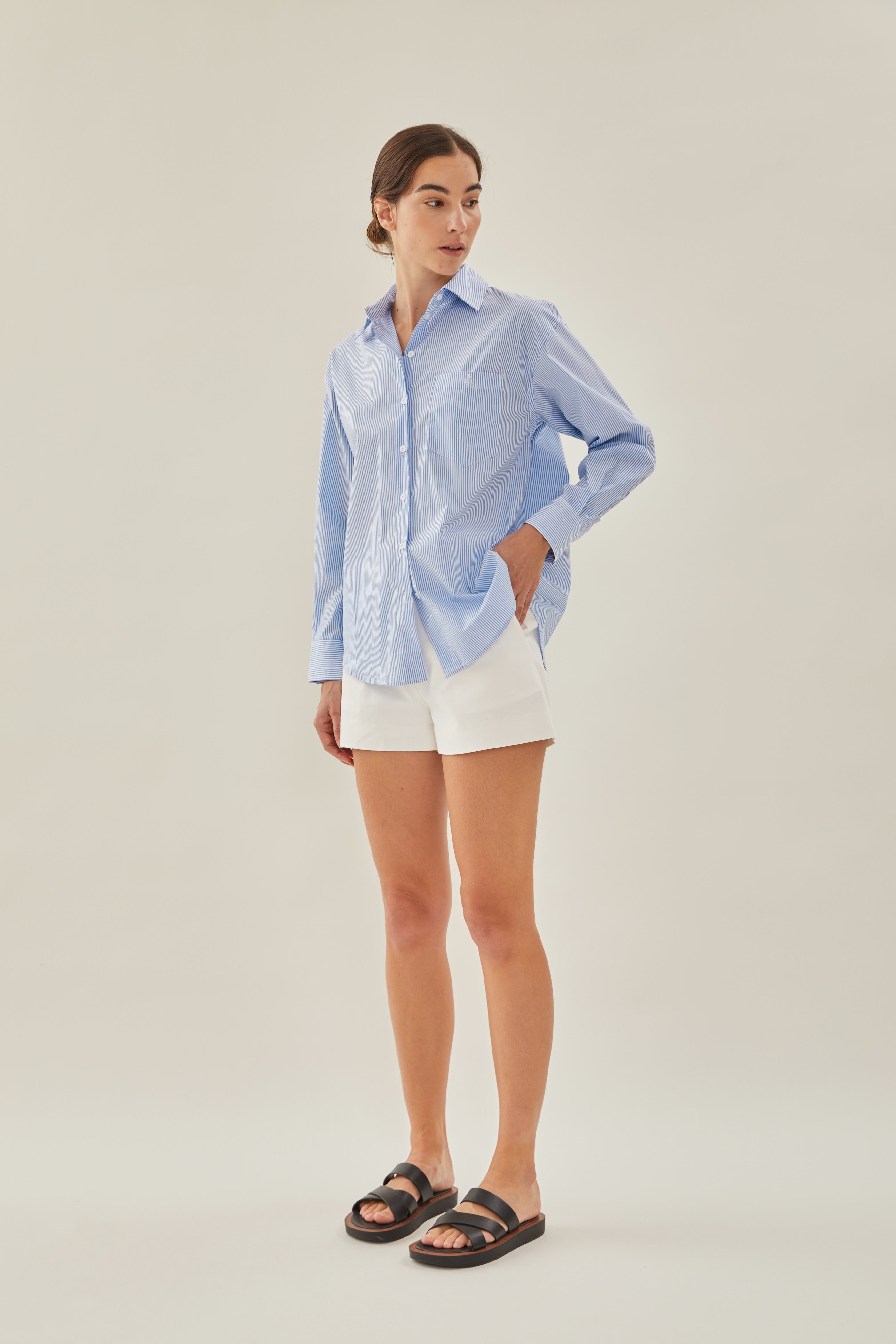 STUDIOS Pocket Shirt in Stripe Blue