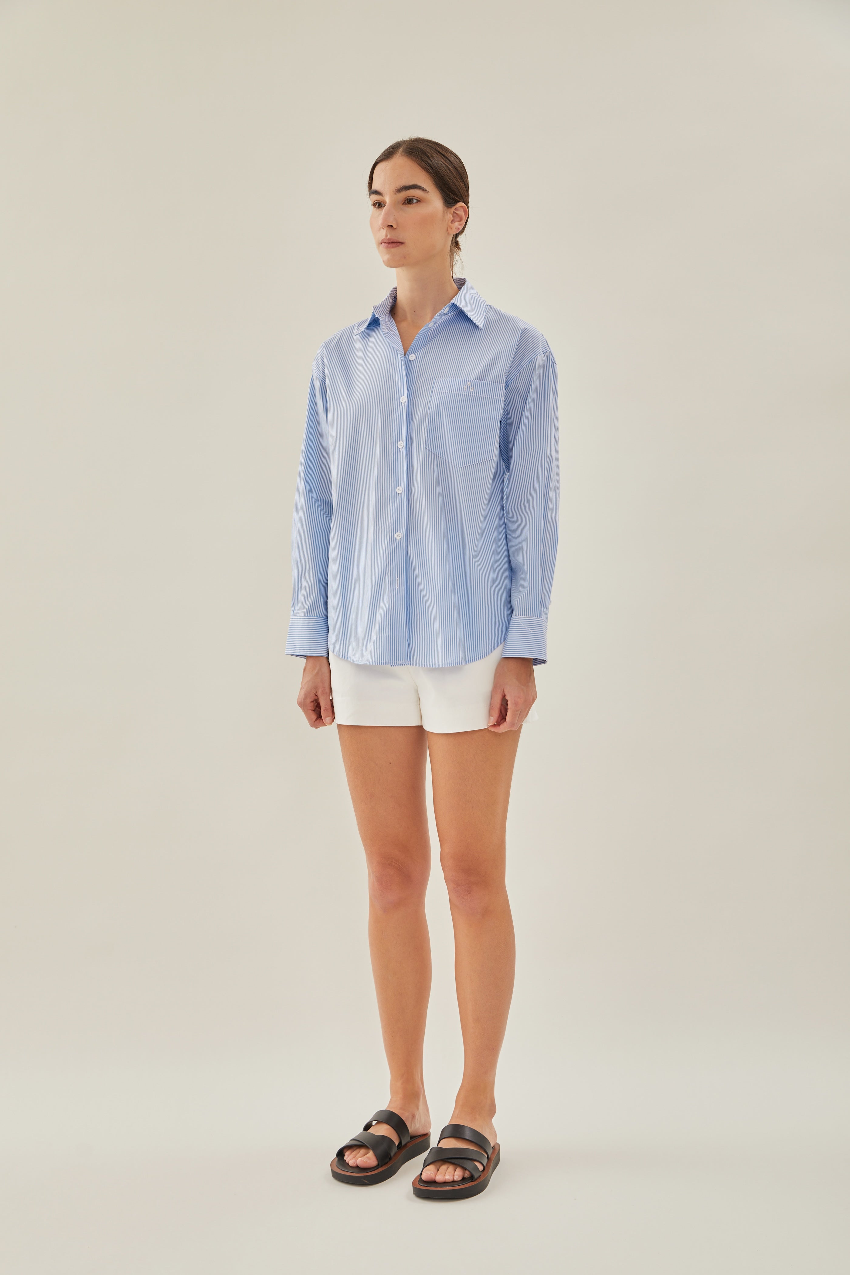 STUDIOS Pocket Shirt in Stripe Blue