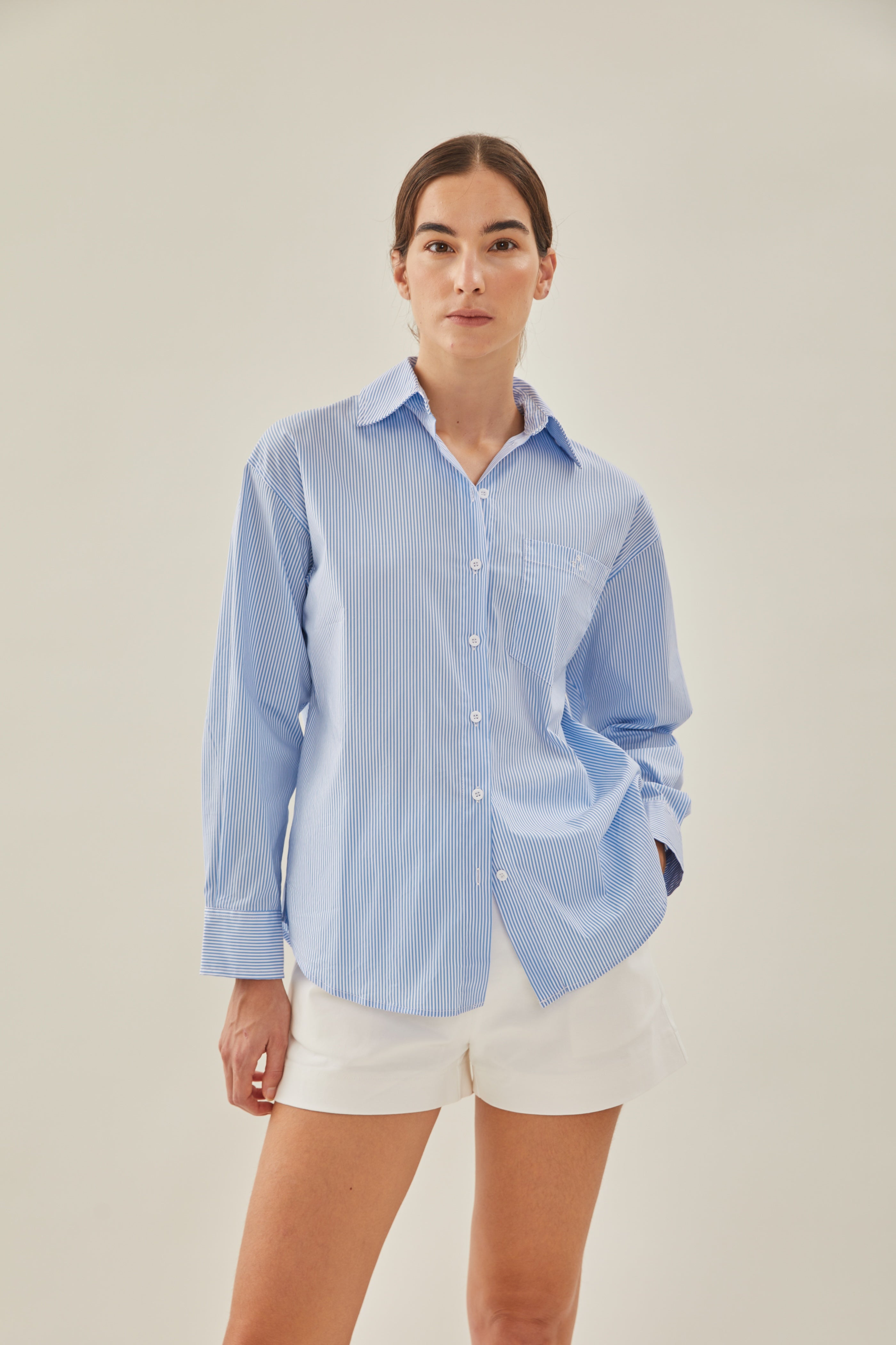 STUDIOS Pocket Shirt in Stripe Blue