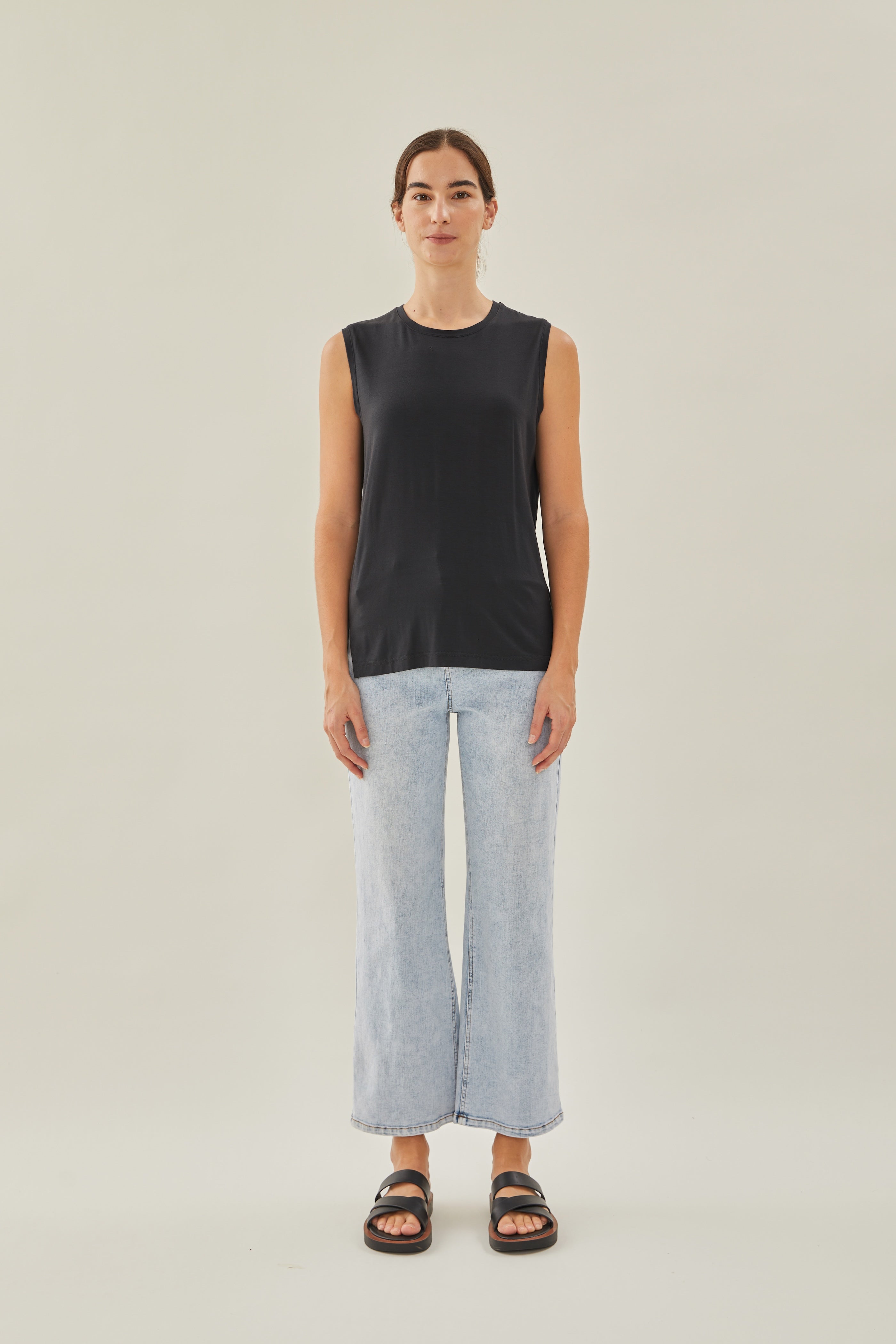 STUDIOS Sleeveless Tee in Charcoal Blue