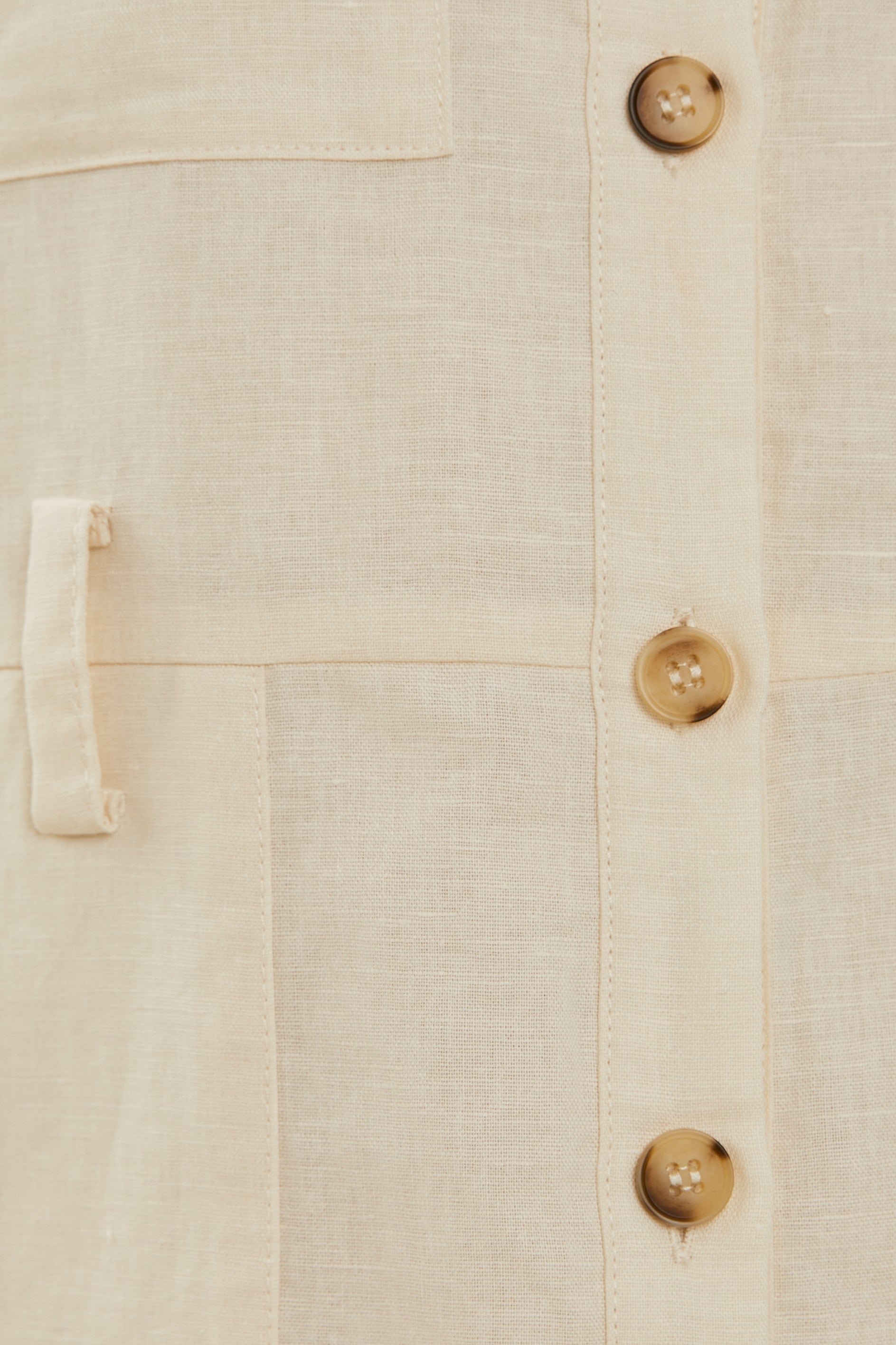 Linen Shirt Dress in Ivory
