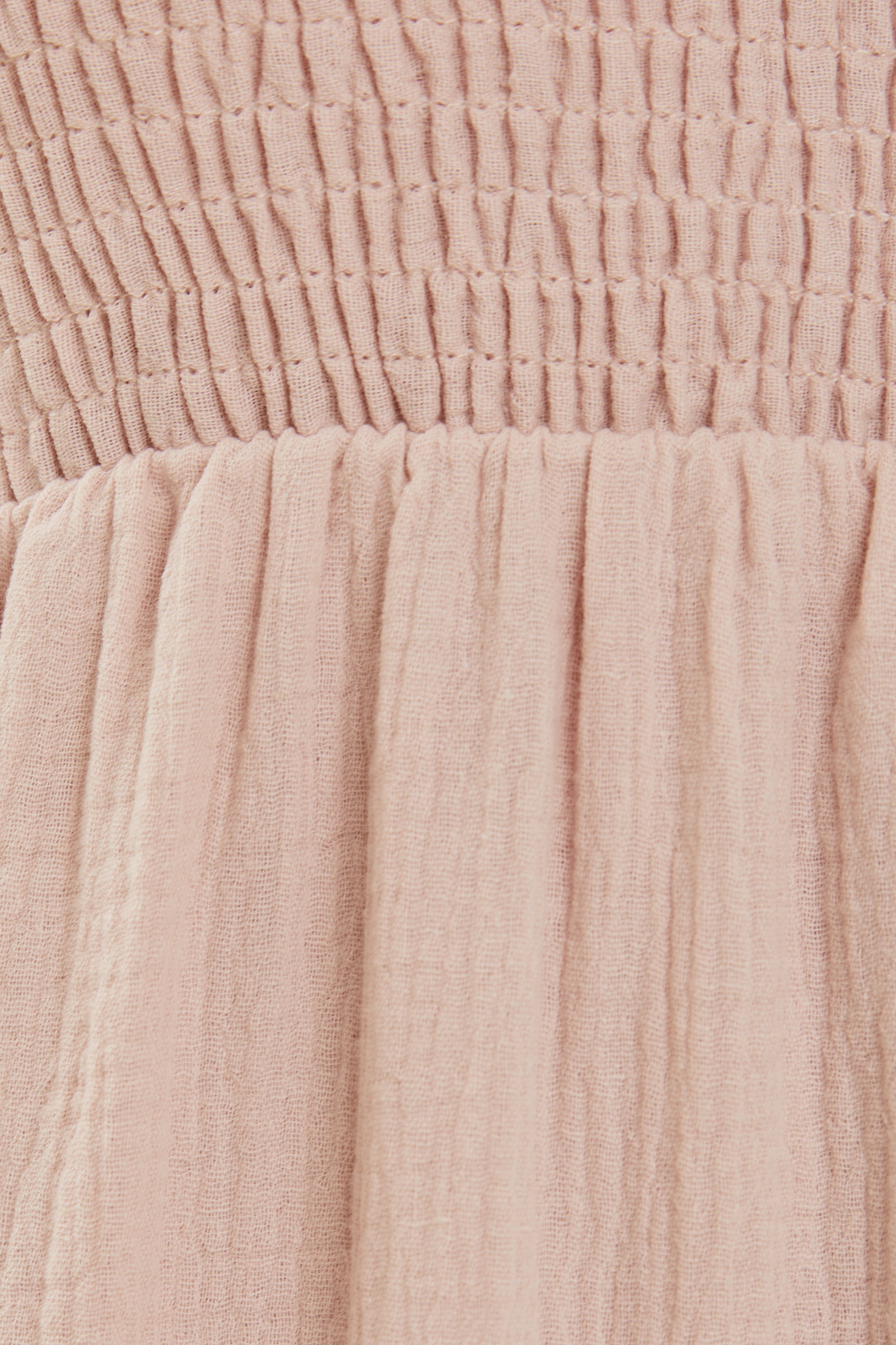 Shirred Maxi Dress in Muted Rose