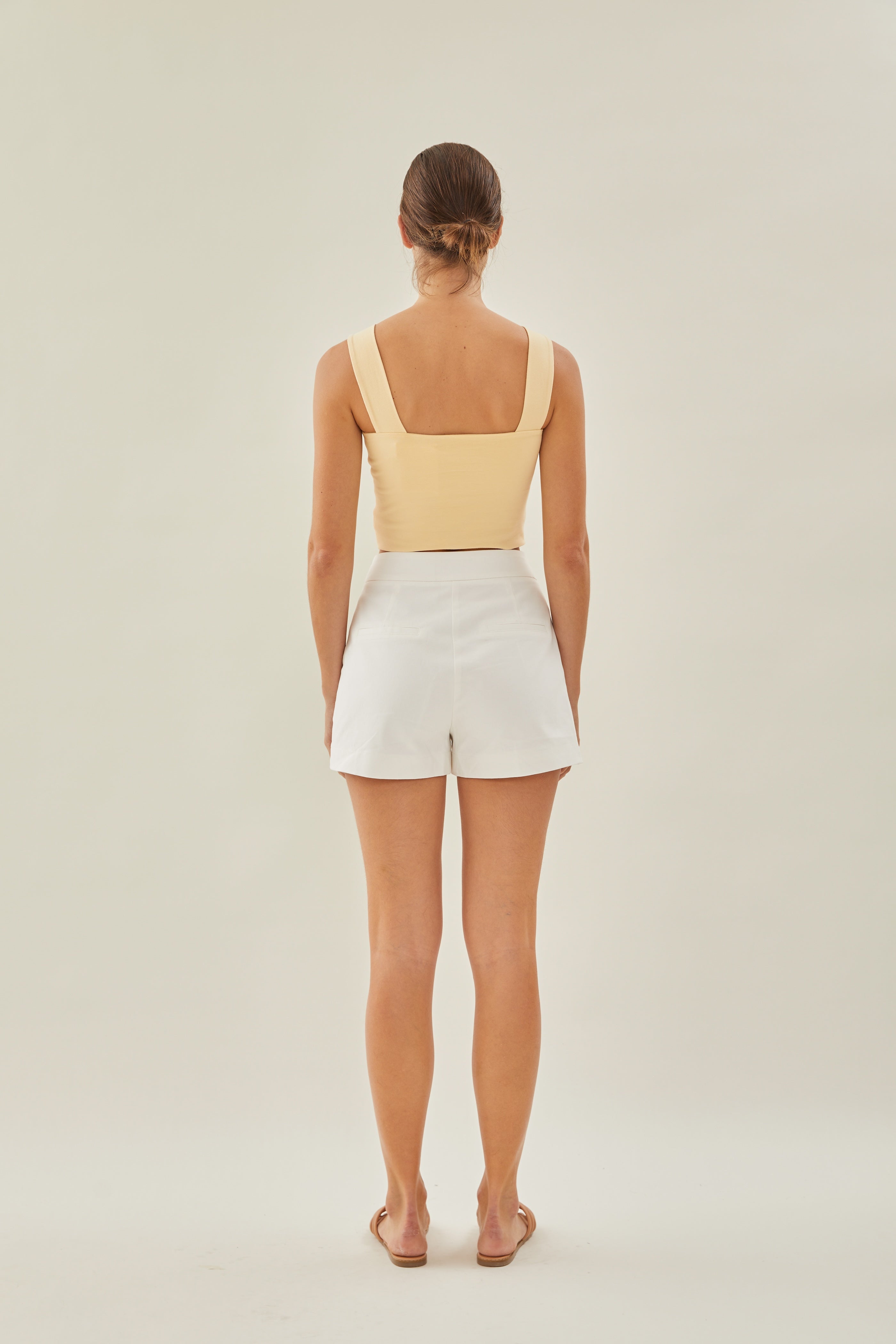 Classic Straight Neck Tank Top in Oat