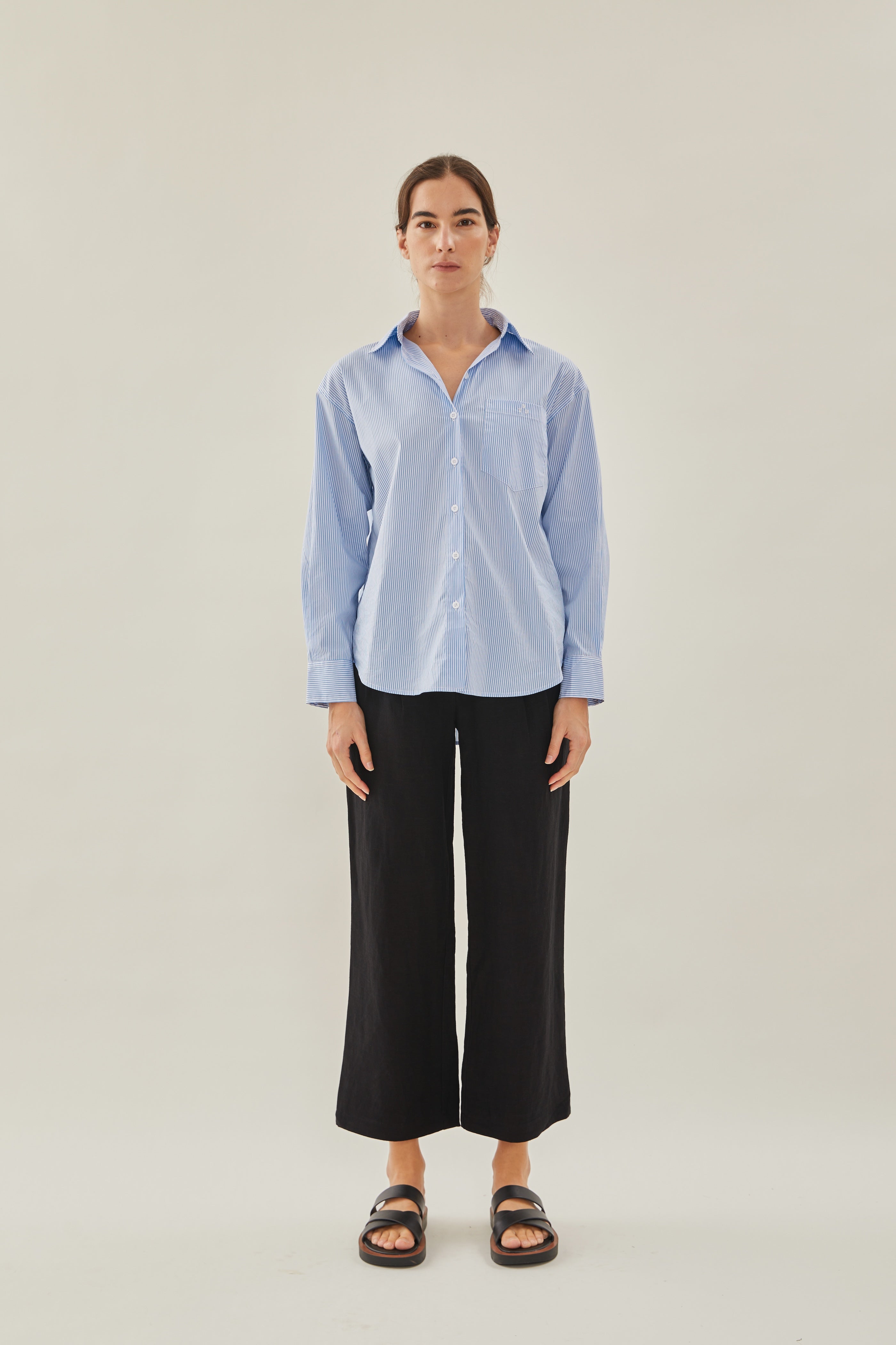 Linen Suit Trousers in Black
