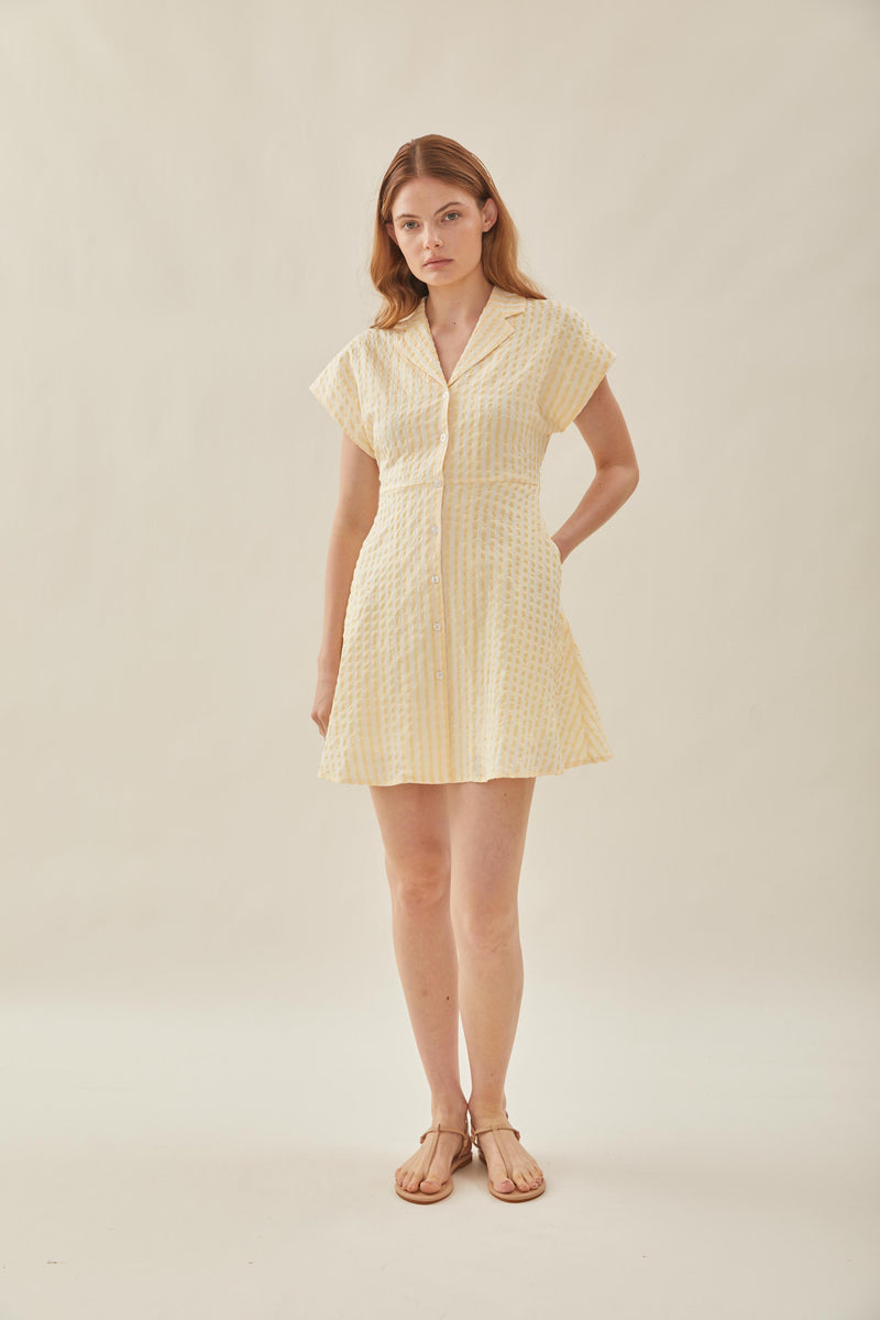 Collared yellow outlet dress