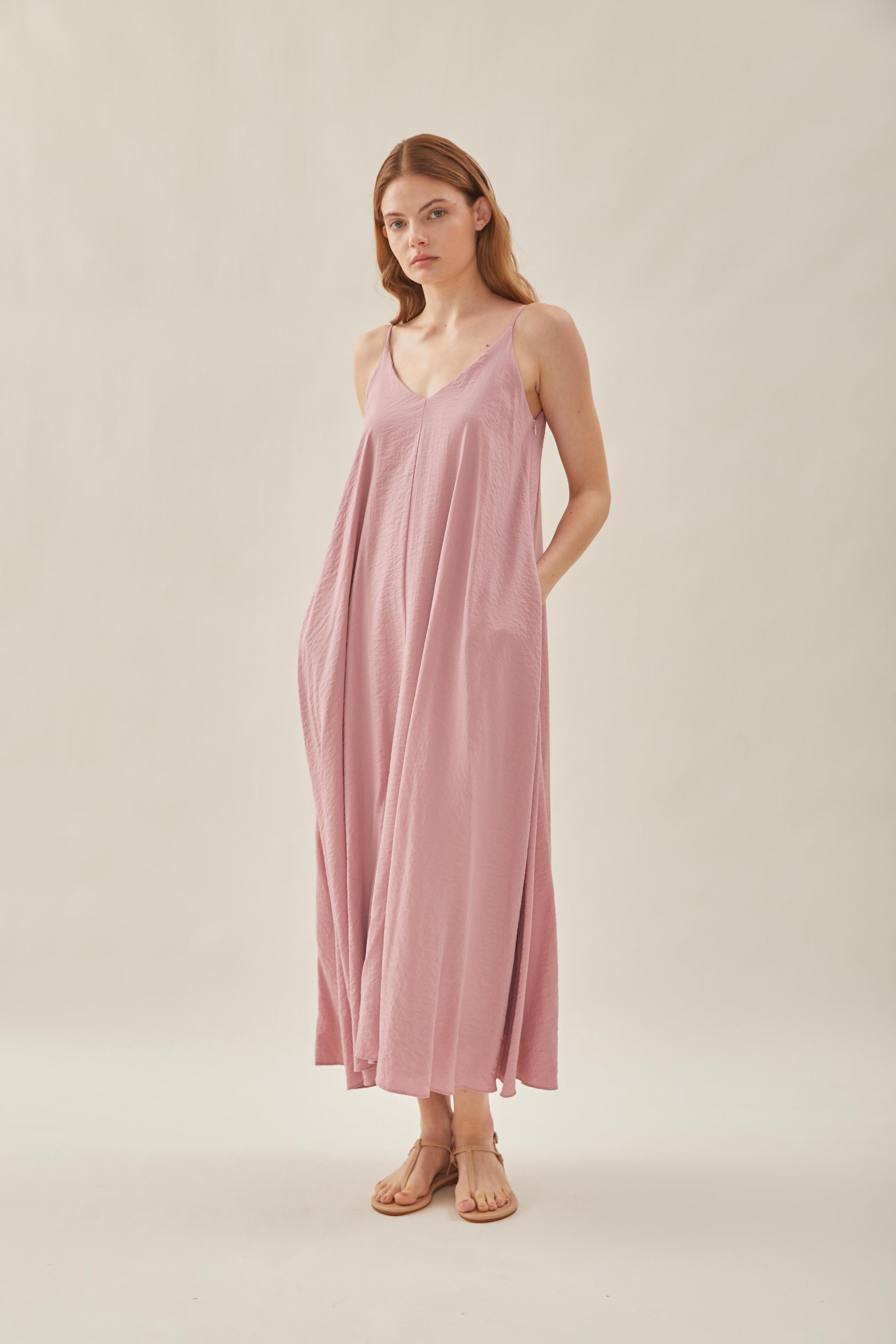 Flare Maxi Dress in Pink