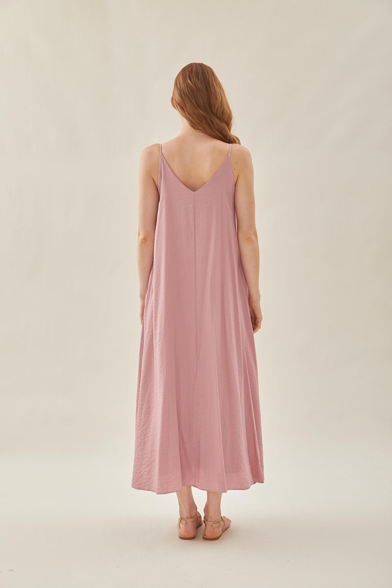 Flare Maxi Dress in Pink