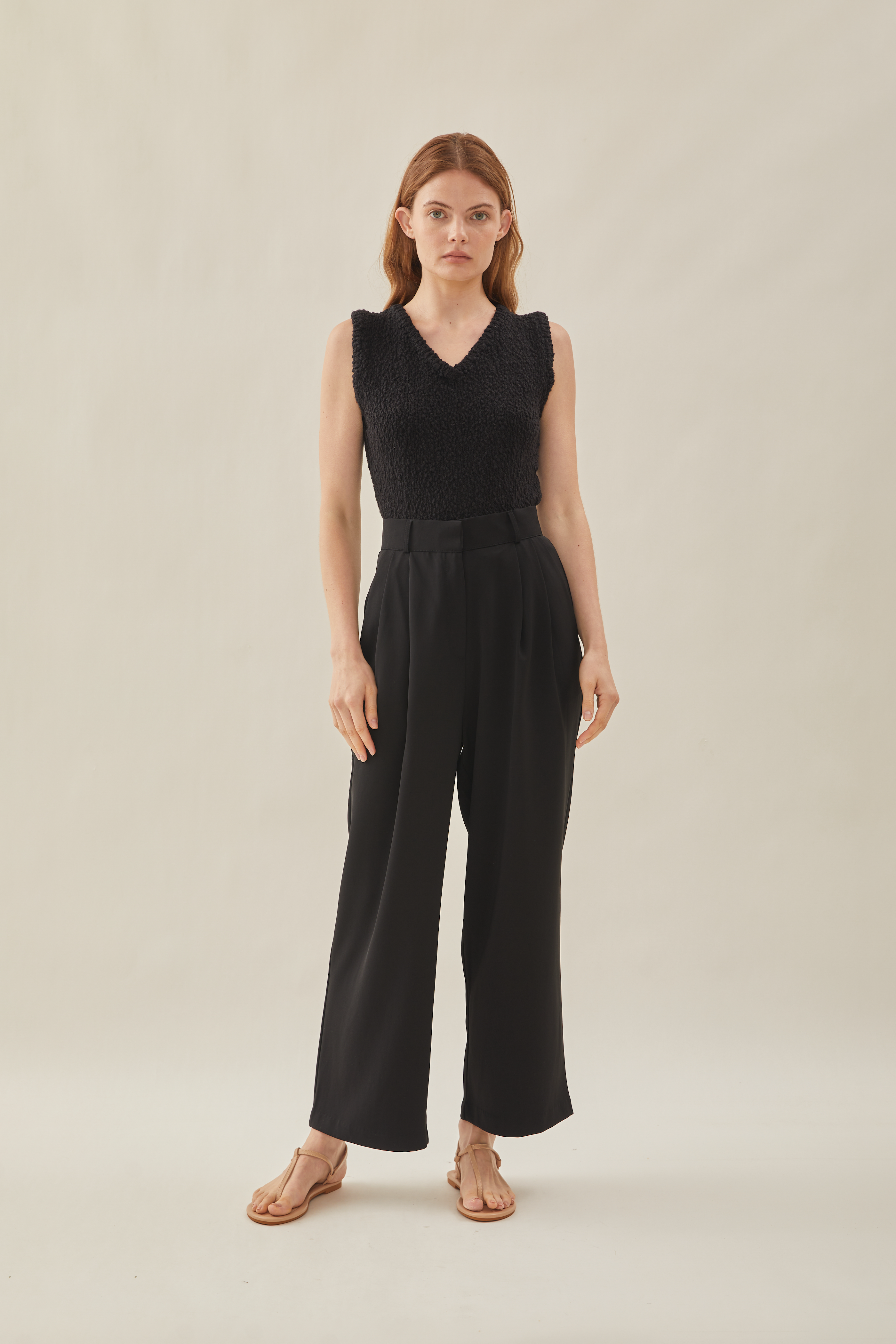 Tailored Wide Leg Pants in Black