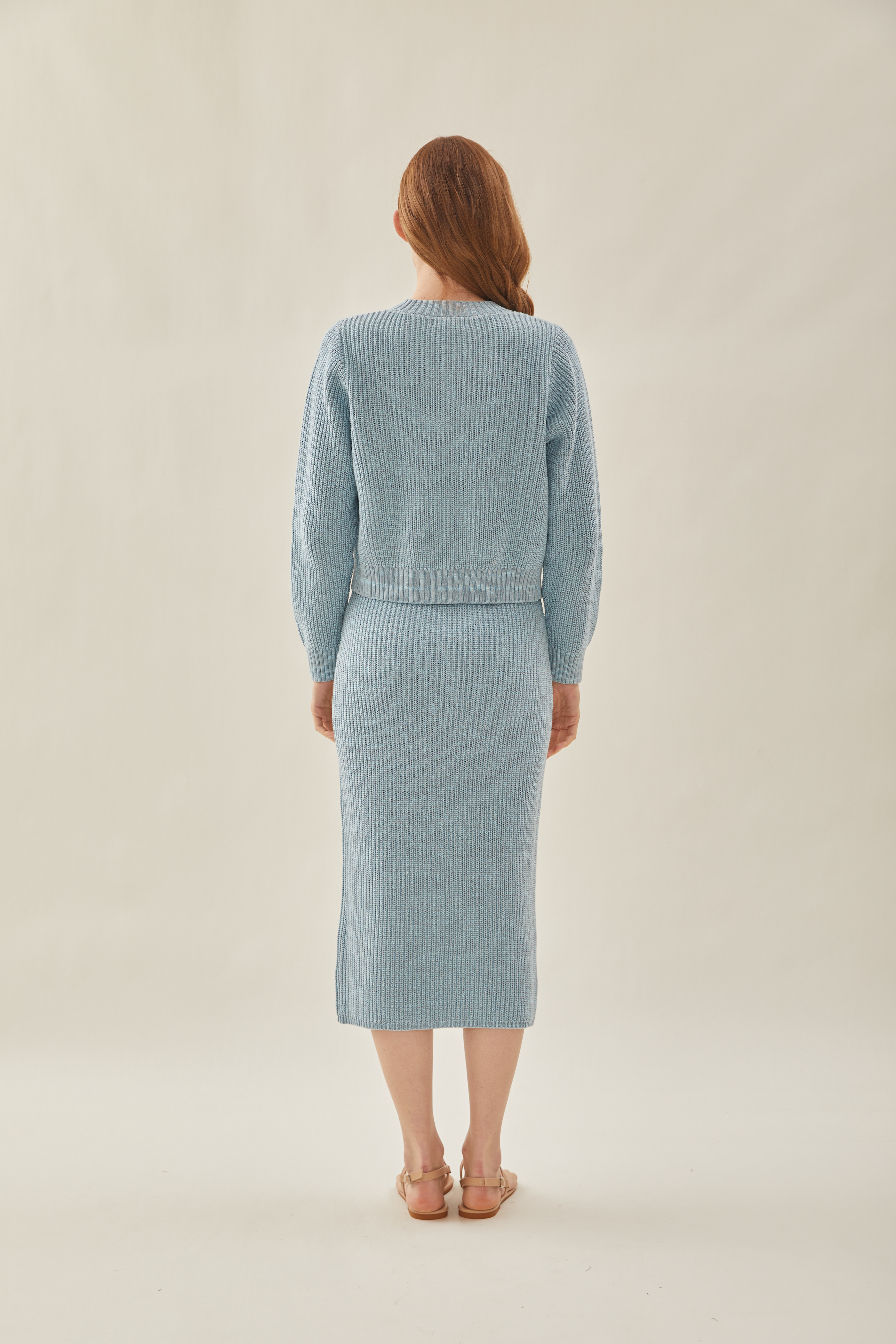 Yarn Knitted Cardigan in Plume