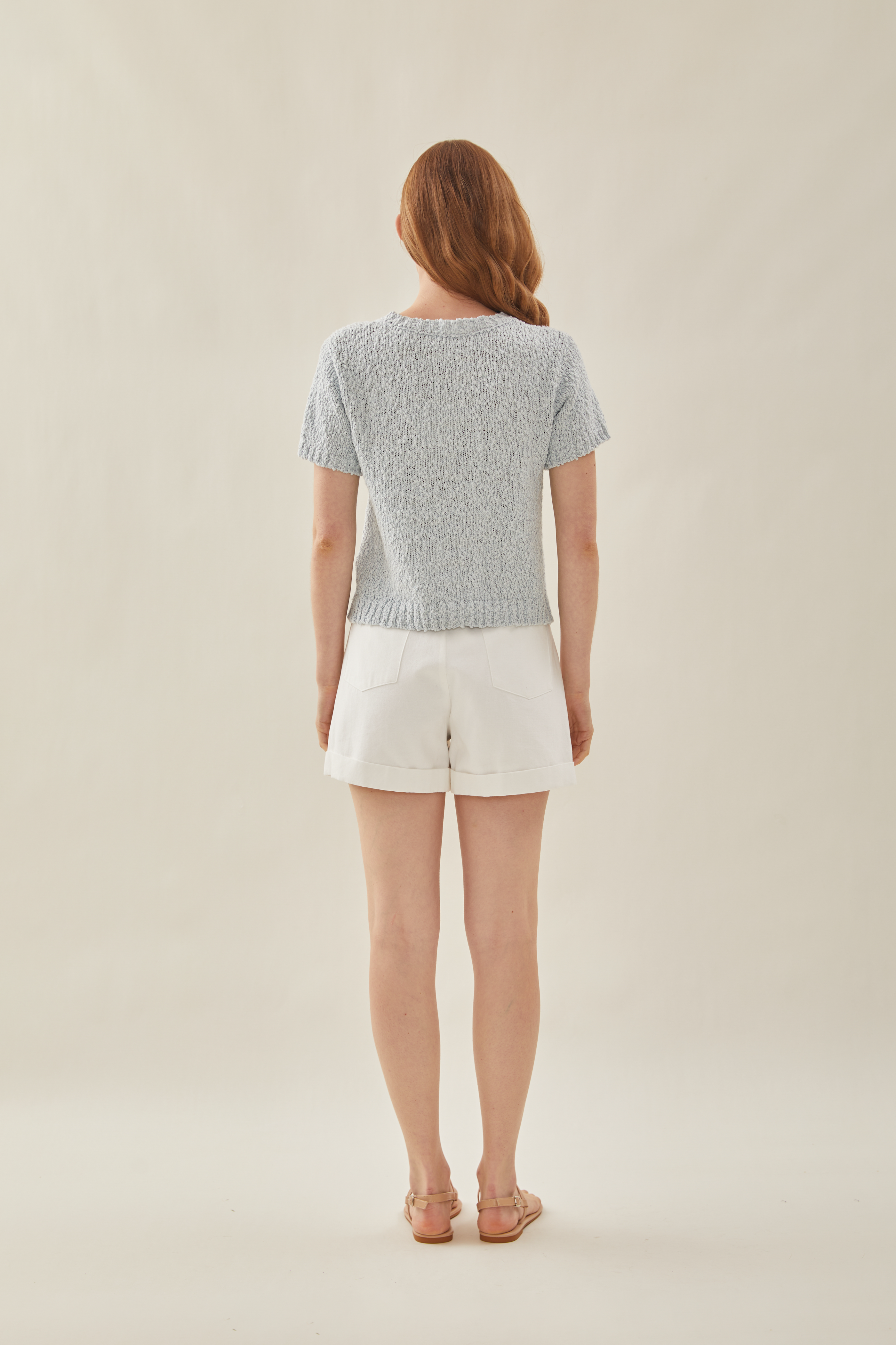 Textured Knit Top in Skylight