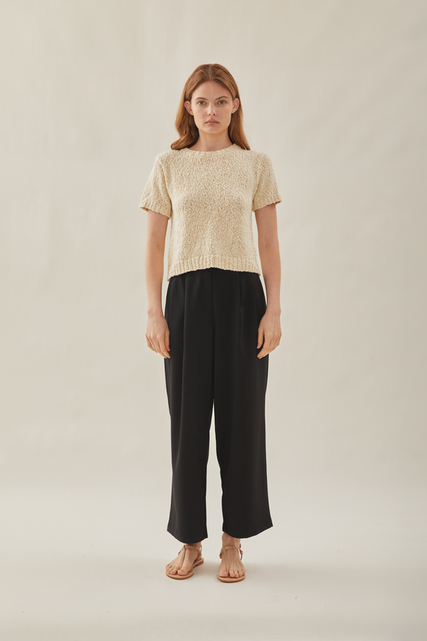 Textured Knit Top in Natural