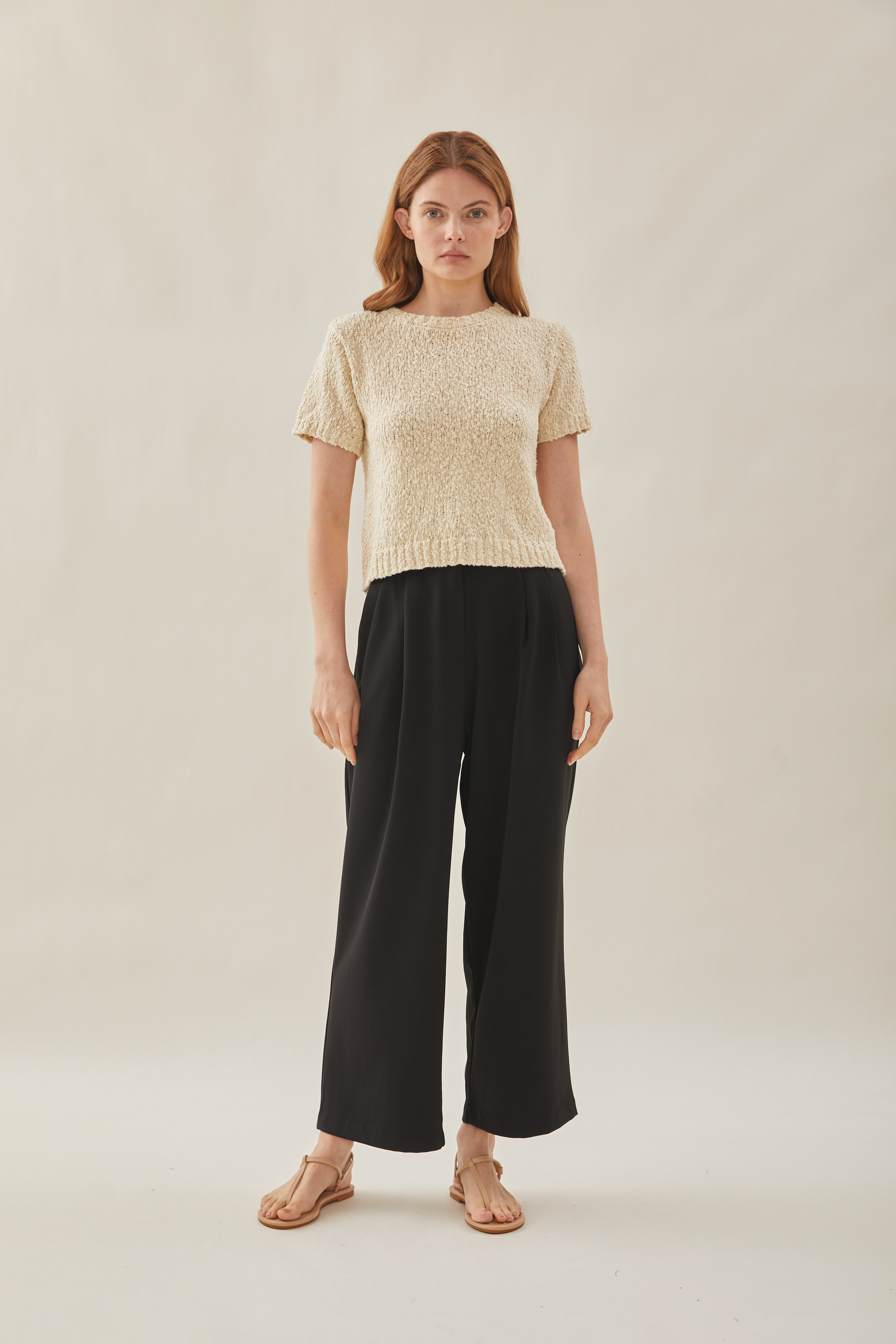 Textured Knit Top in Natural
